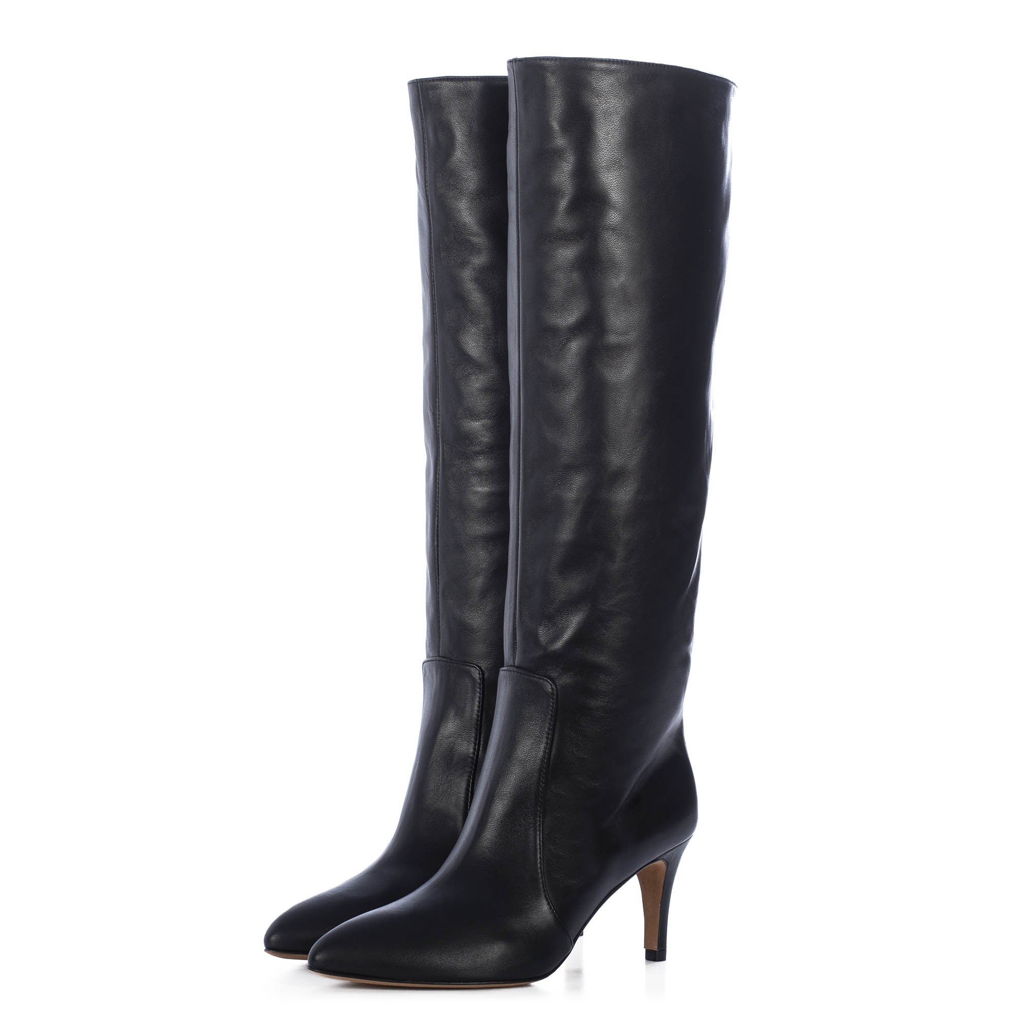 TORAL BLACK LEATHER TALL BOOTS (6942872600716)