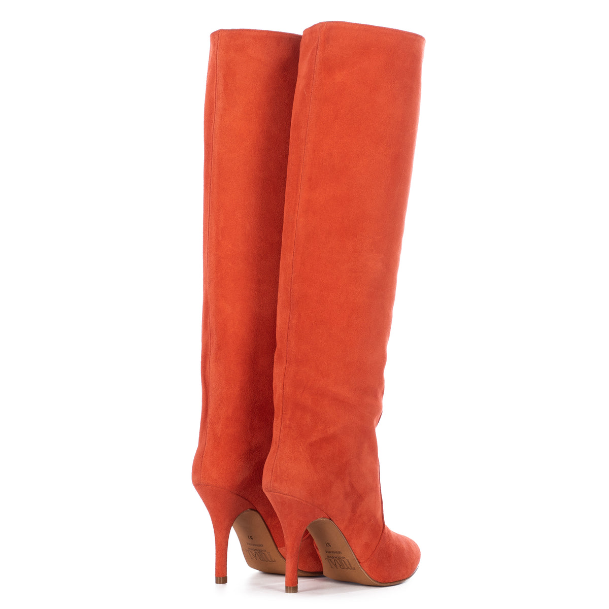 Red knee 2025 high suede boots