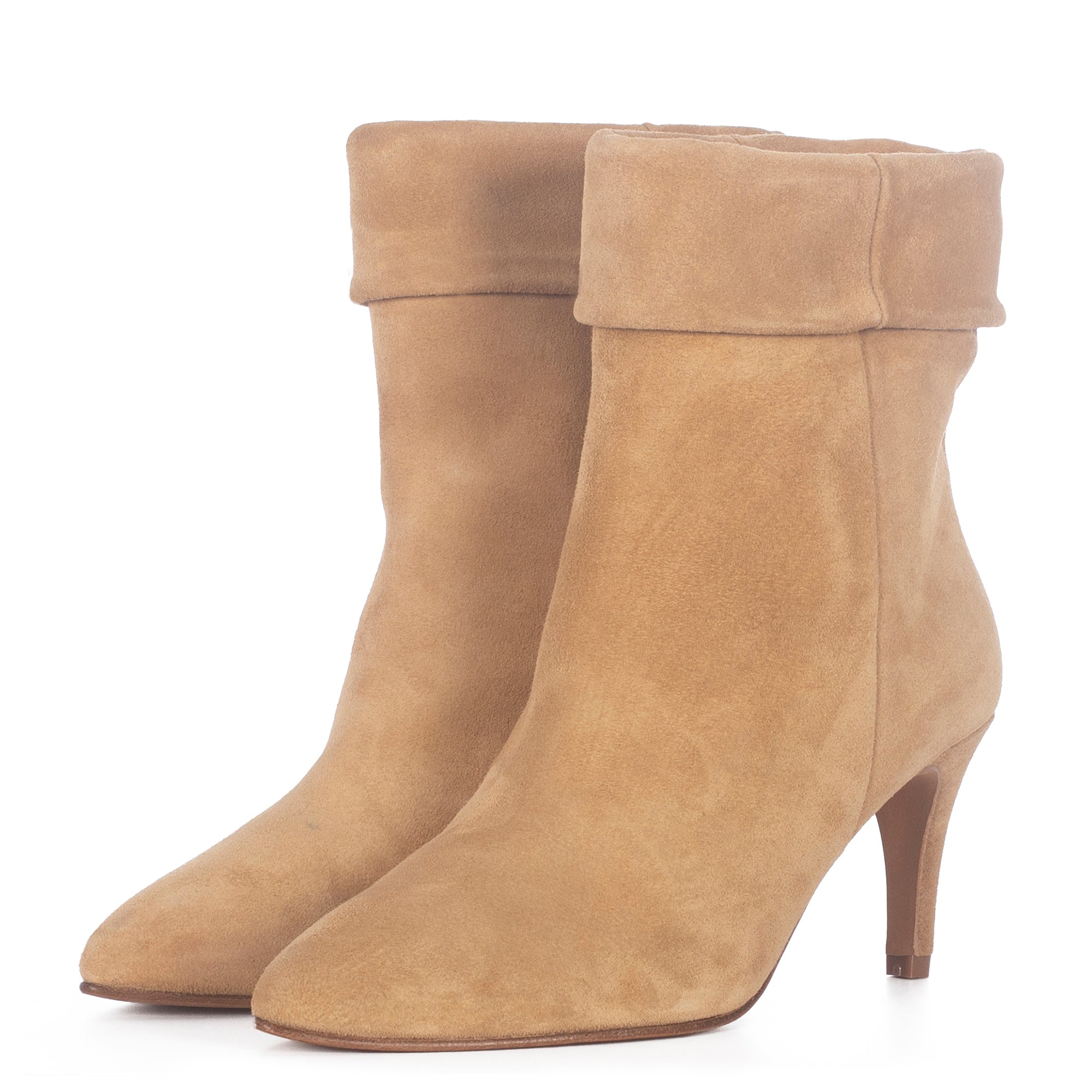 SAND SUEDE ANKLE BOOTS
