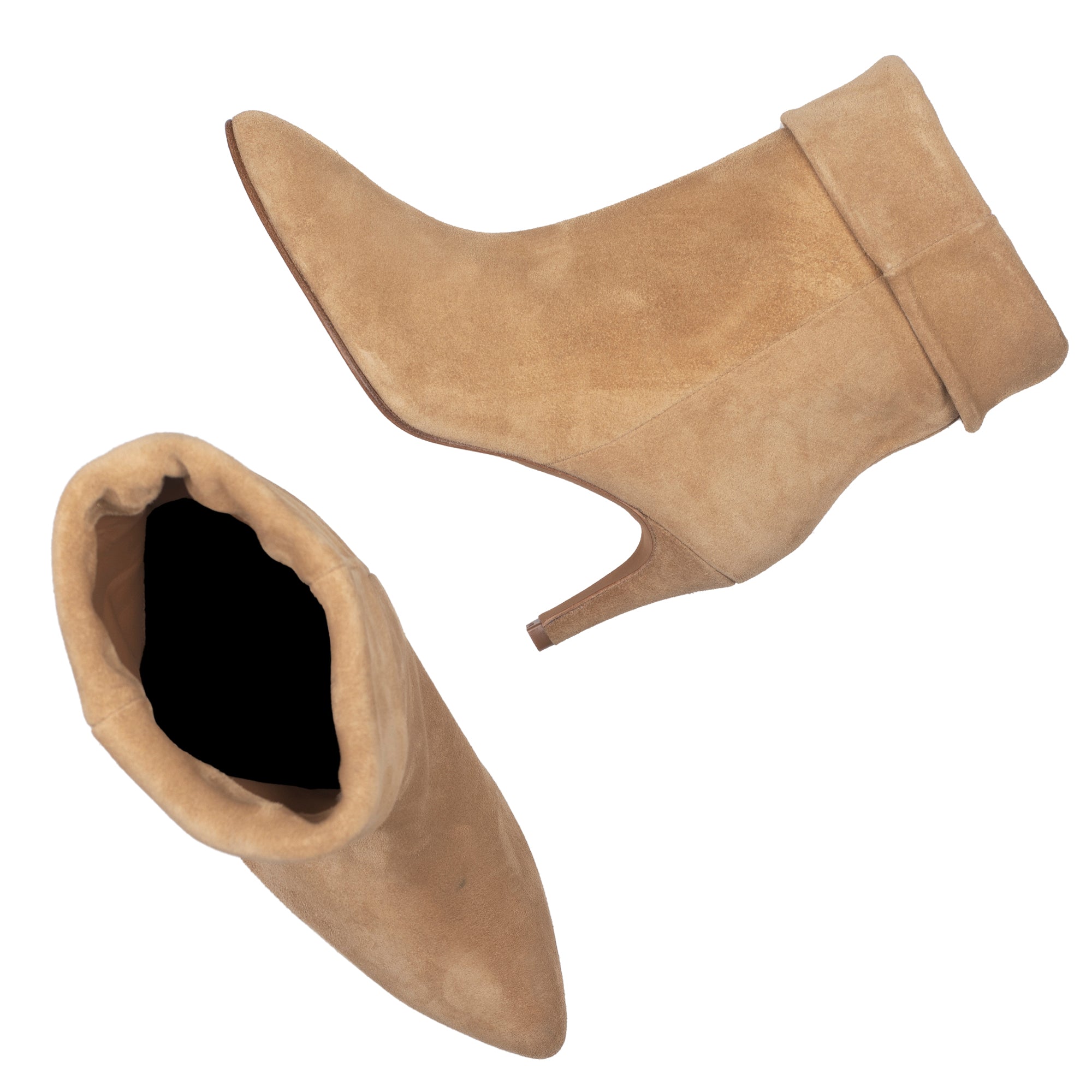 SAND SUEDE ANKLE BOOTS