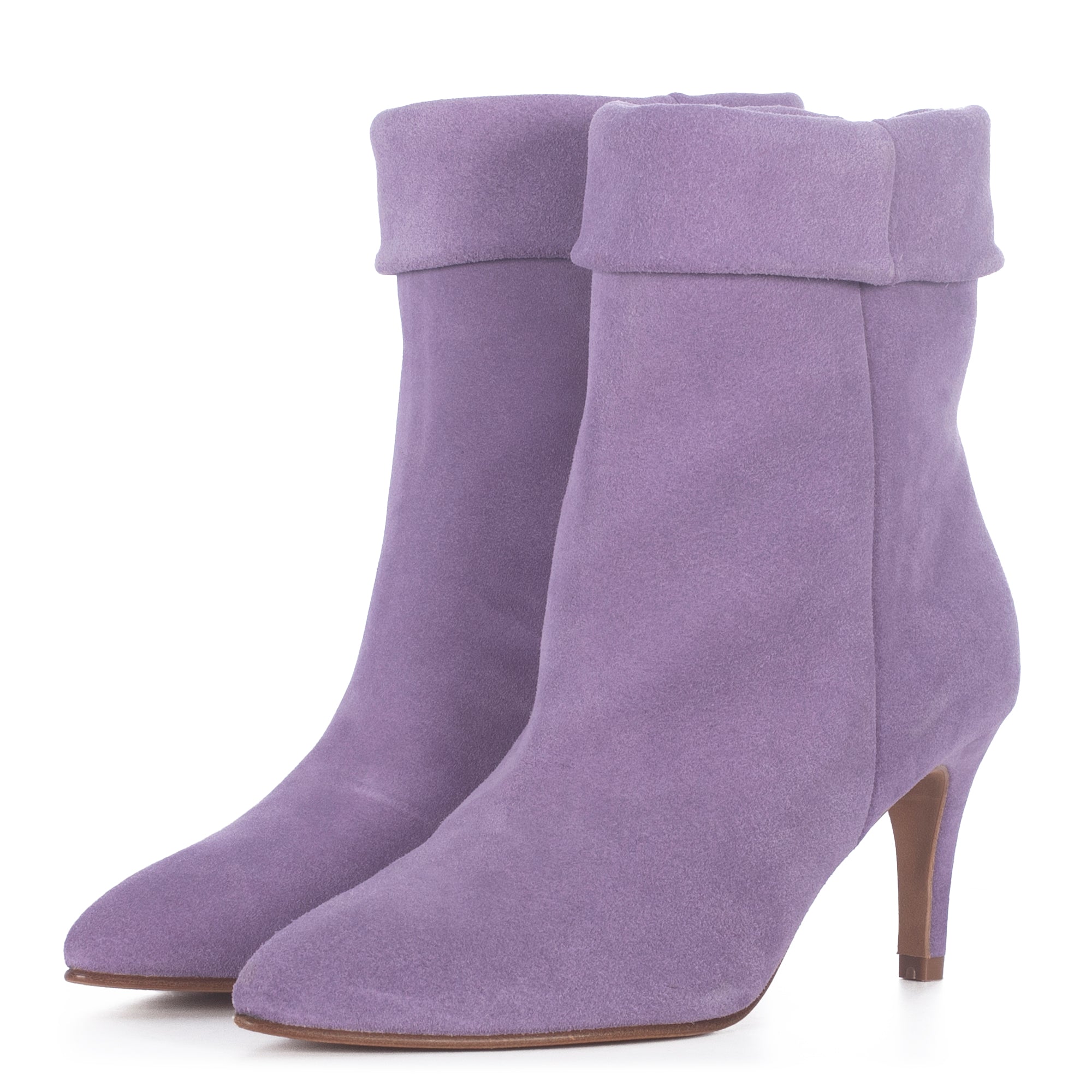PURPLE SUEDE ANKLE BOOTS