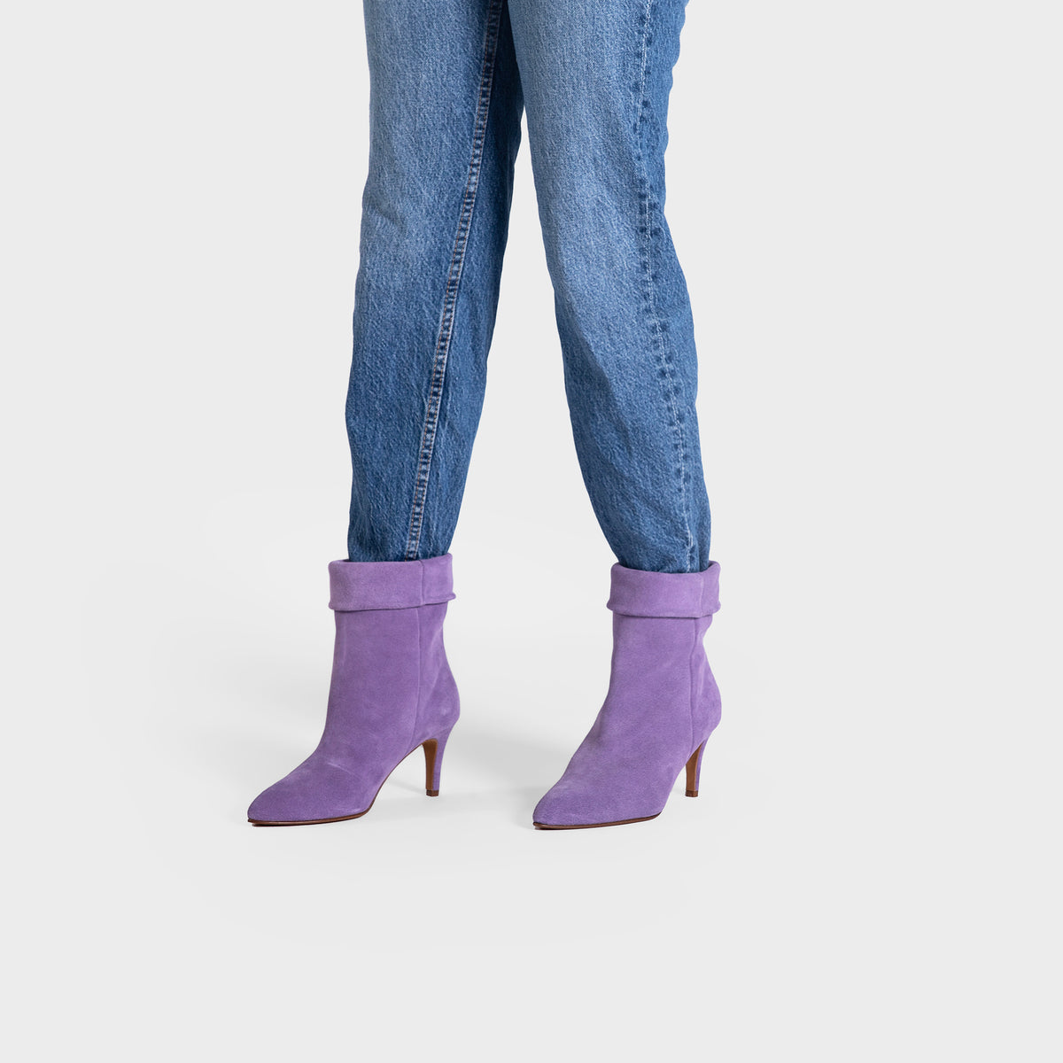 PURPLE SUEDE ANKLE BOOTS Toral