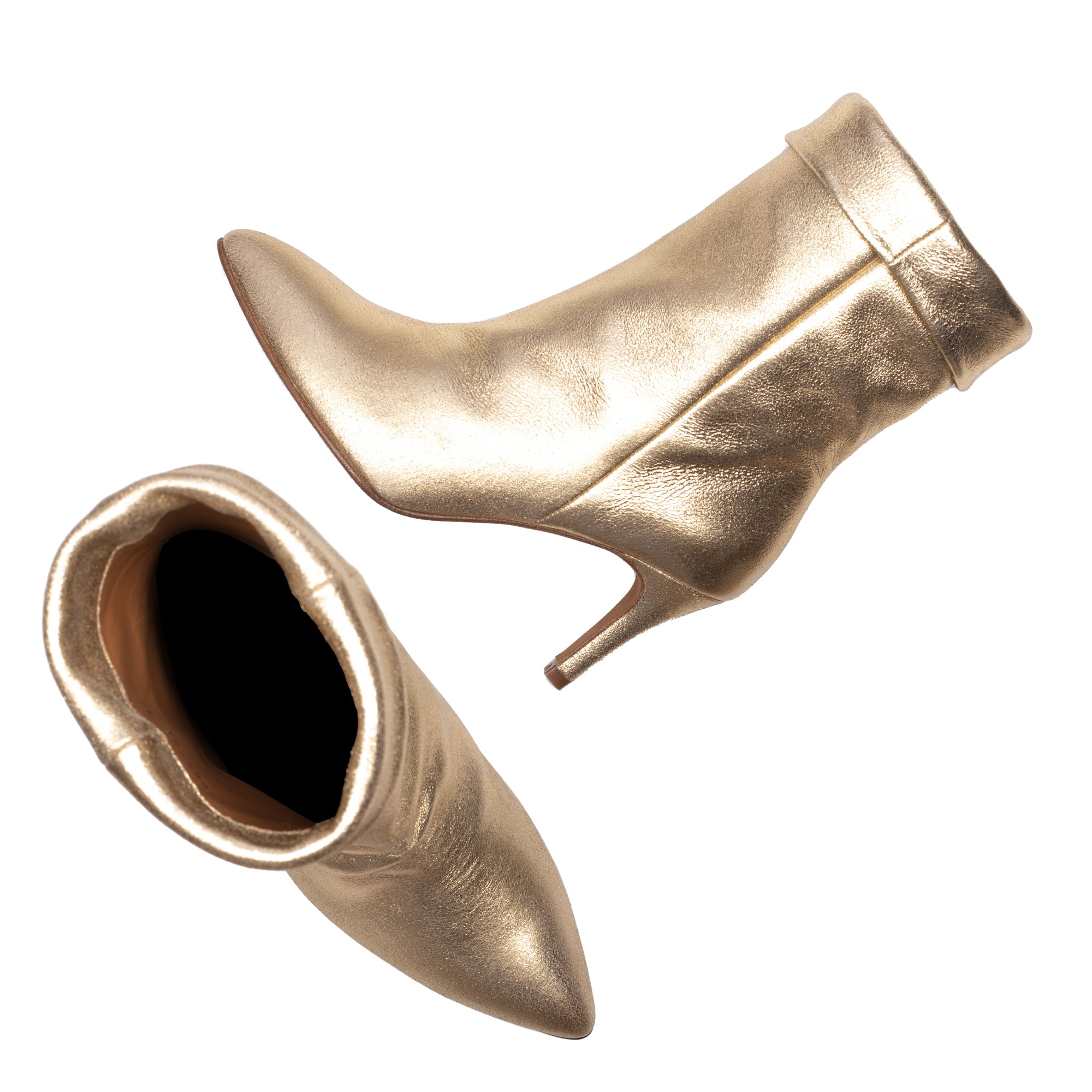 METALLIC GOLD ANKLE BOOTS