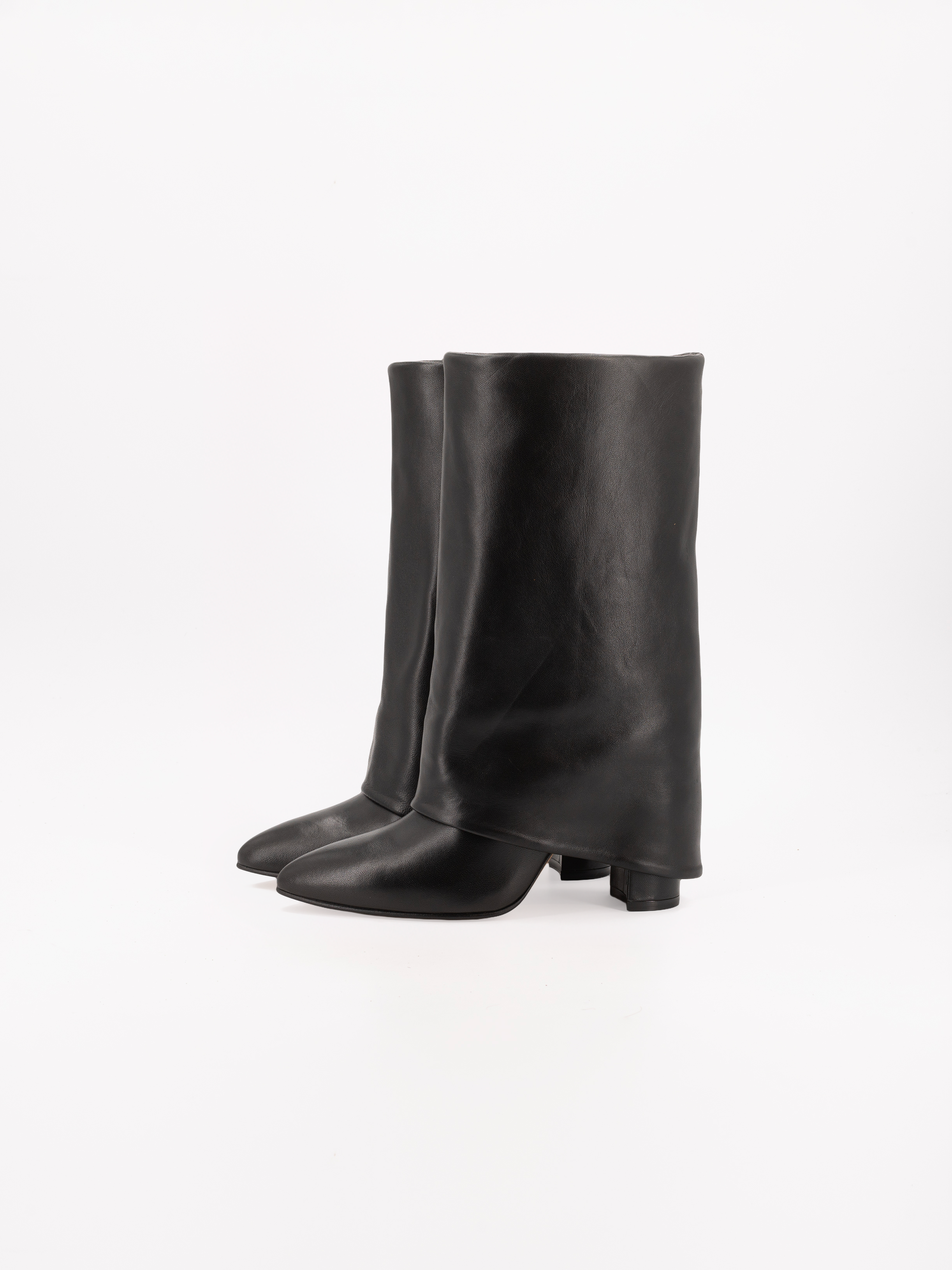 BERTA BLACK LEATHER BOOTS