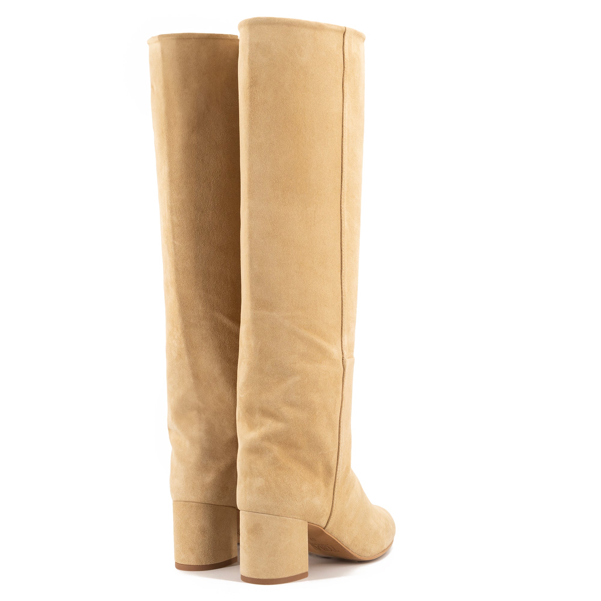 SAND SUEDE TALL BOOTS