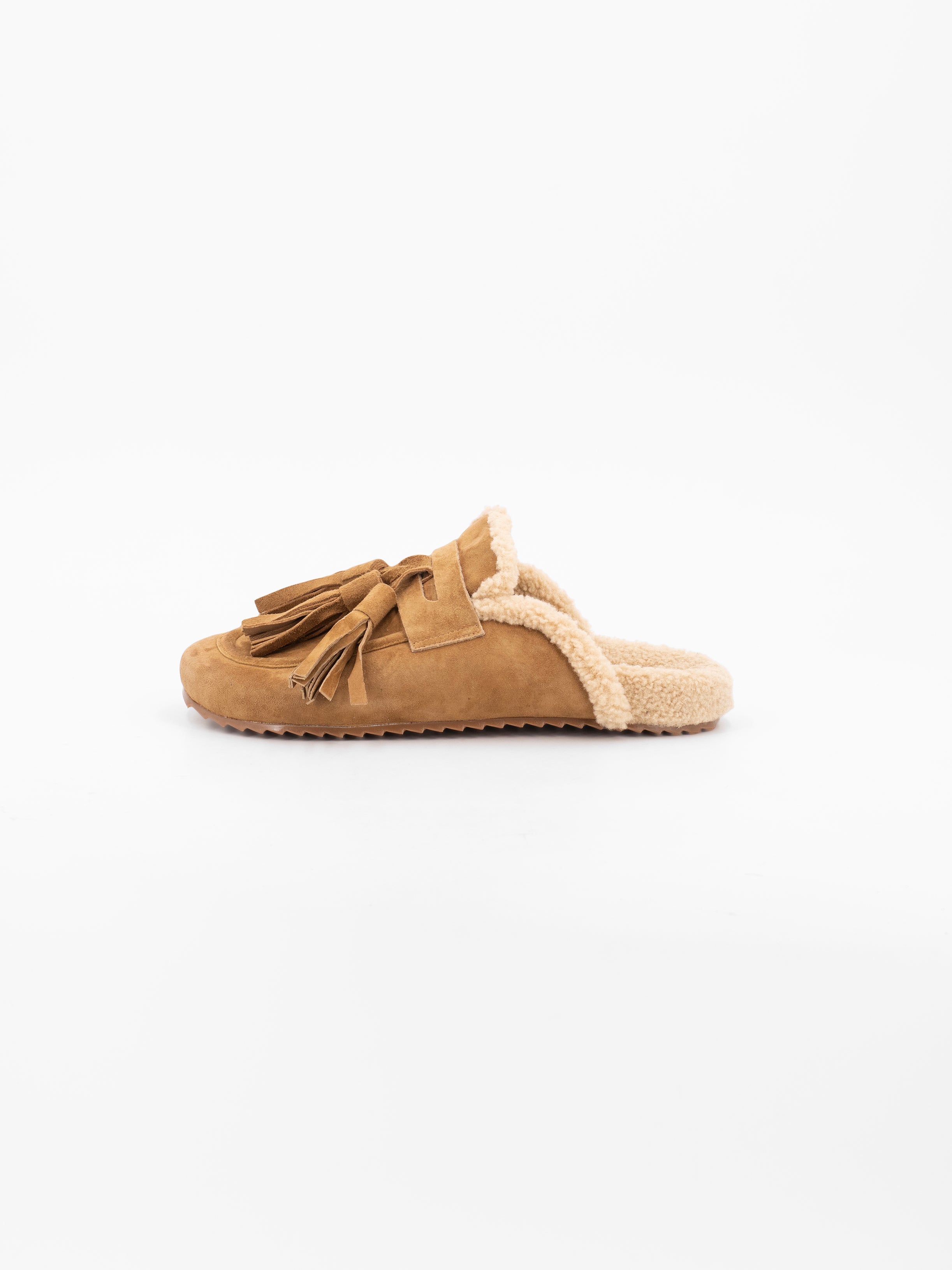ARIANA SUEDE MULE WITH TASSELS