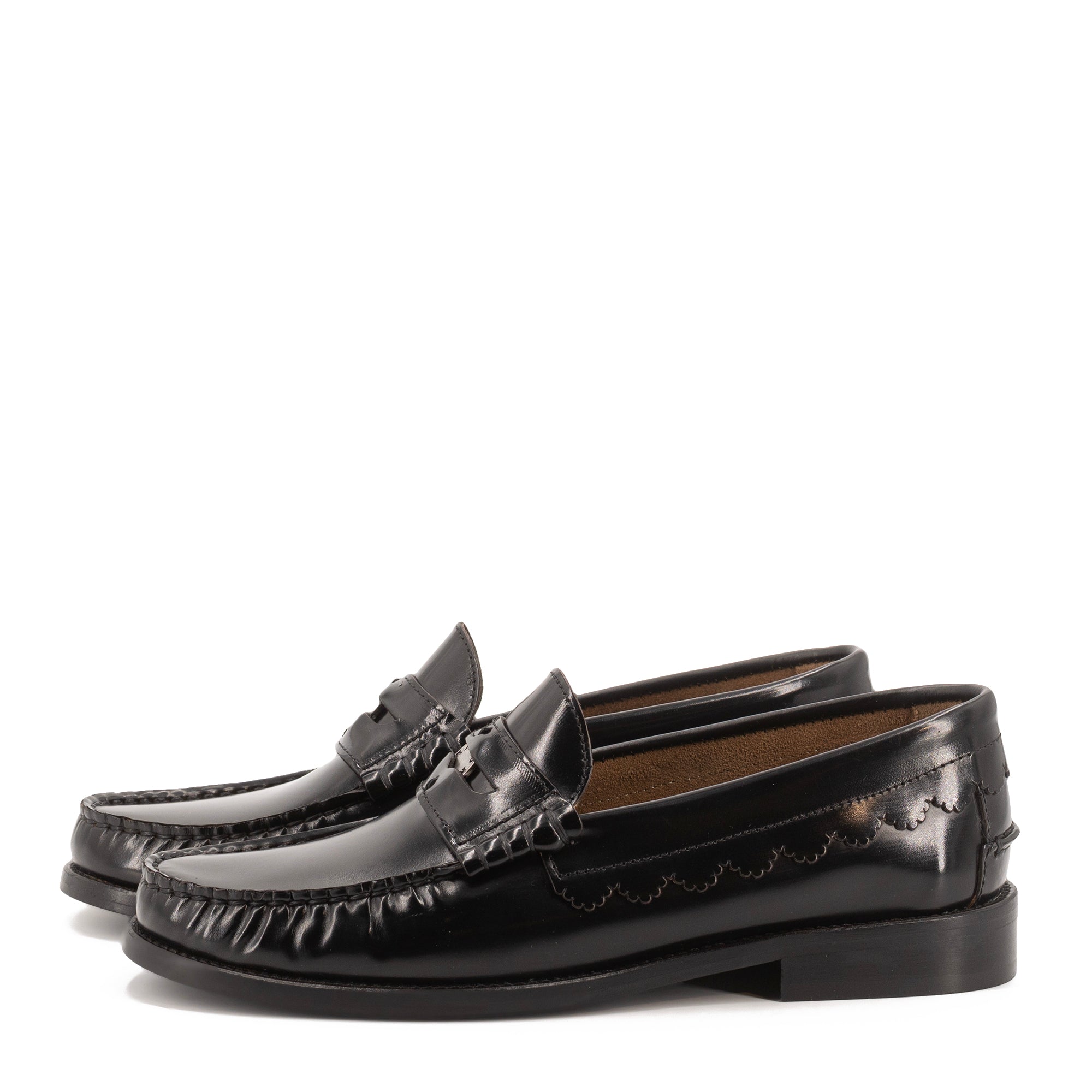 COIN BLACK LEATHER LOAFERS