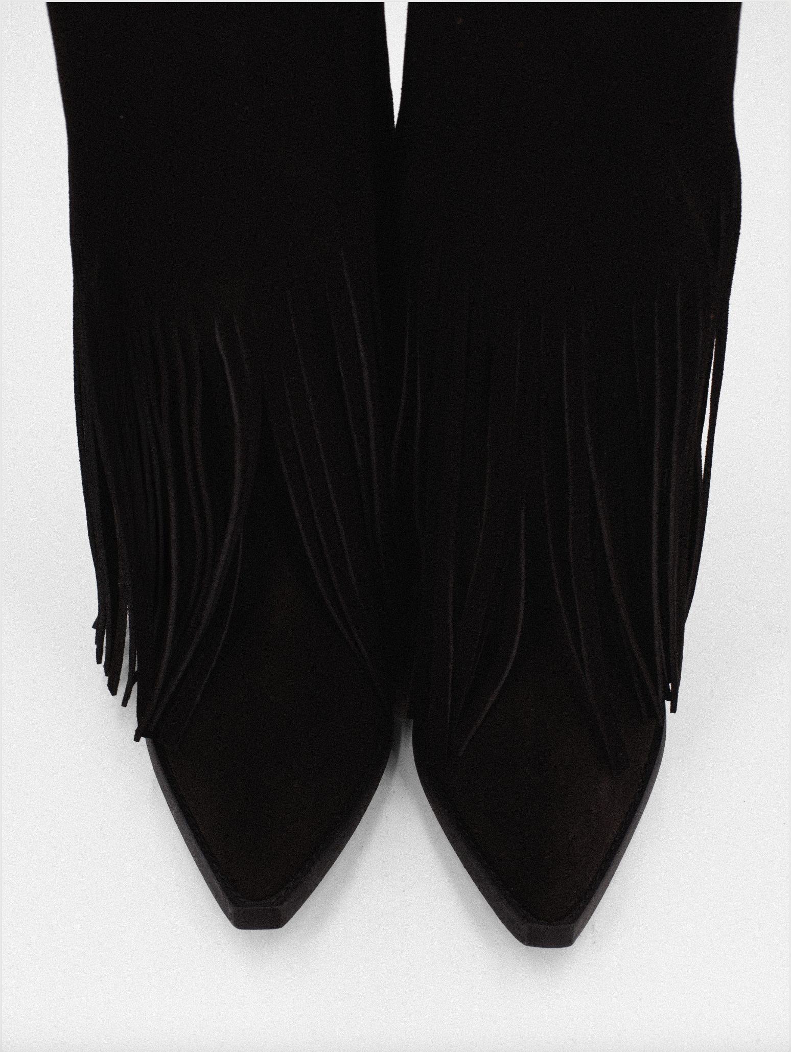 DONNA BLACK SUEDE FRINGE BOOT