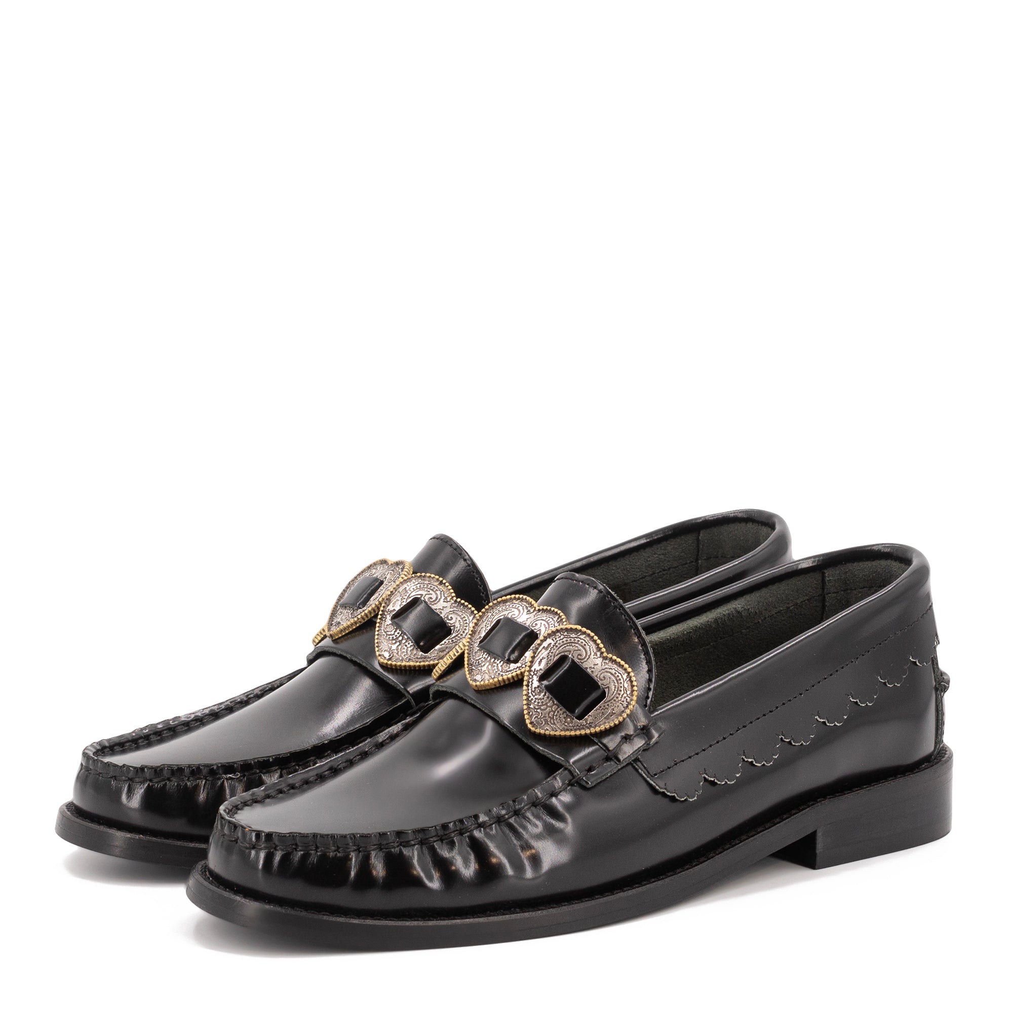 ELIA BLACK LEATHER LOAFERS