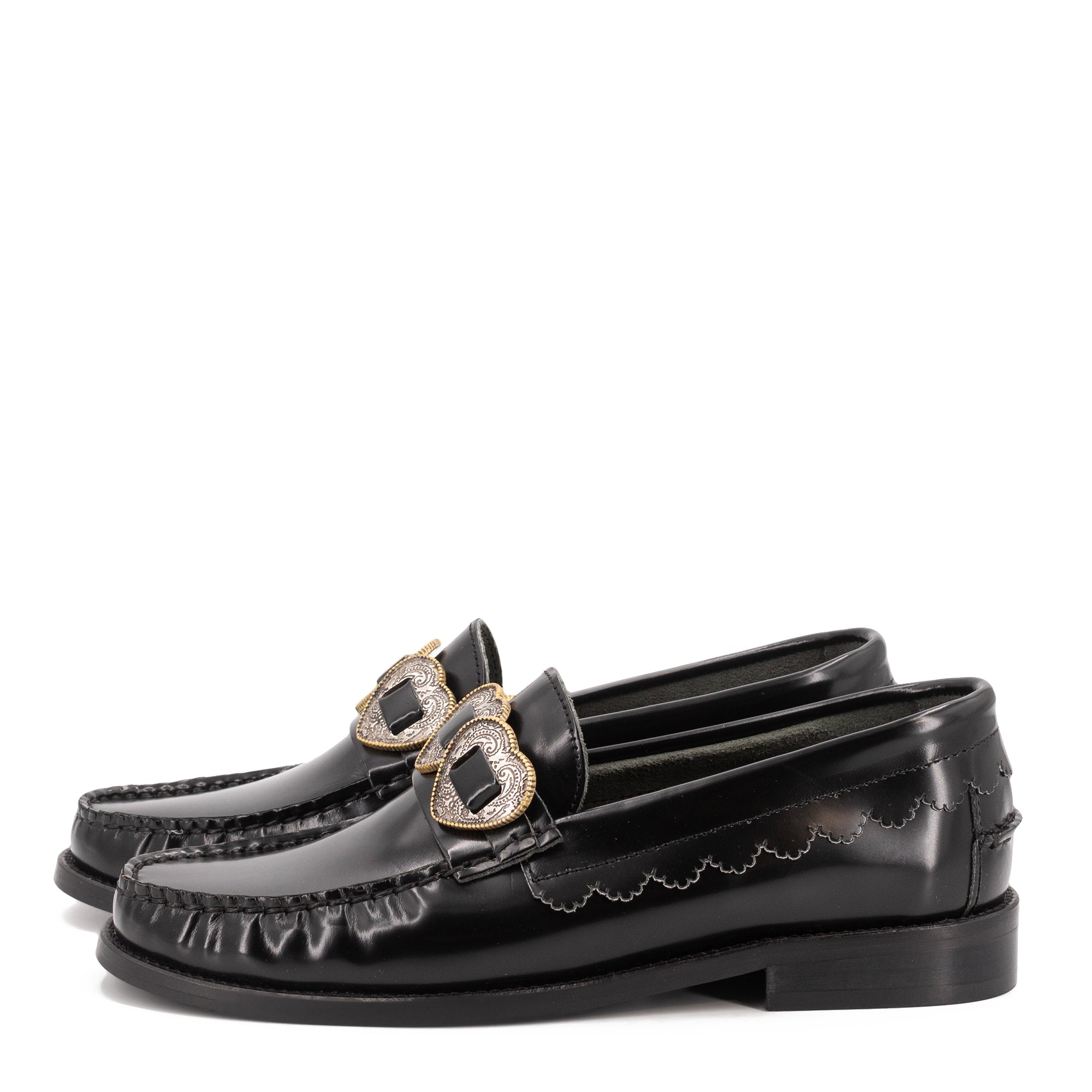 ELIA BLACK LEATHER LOAFERS