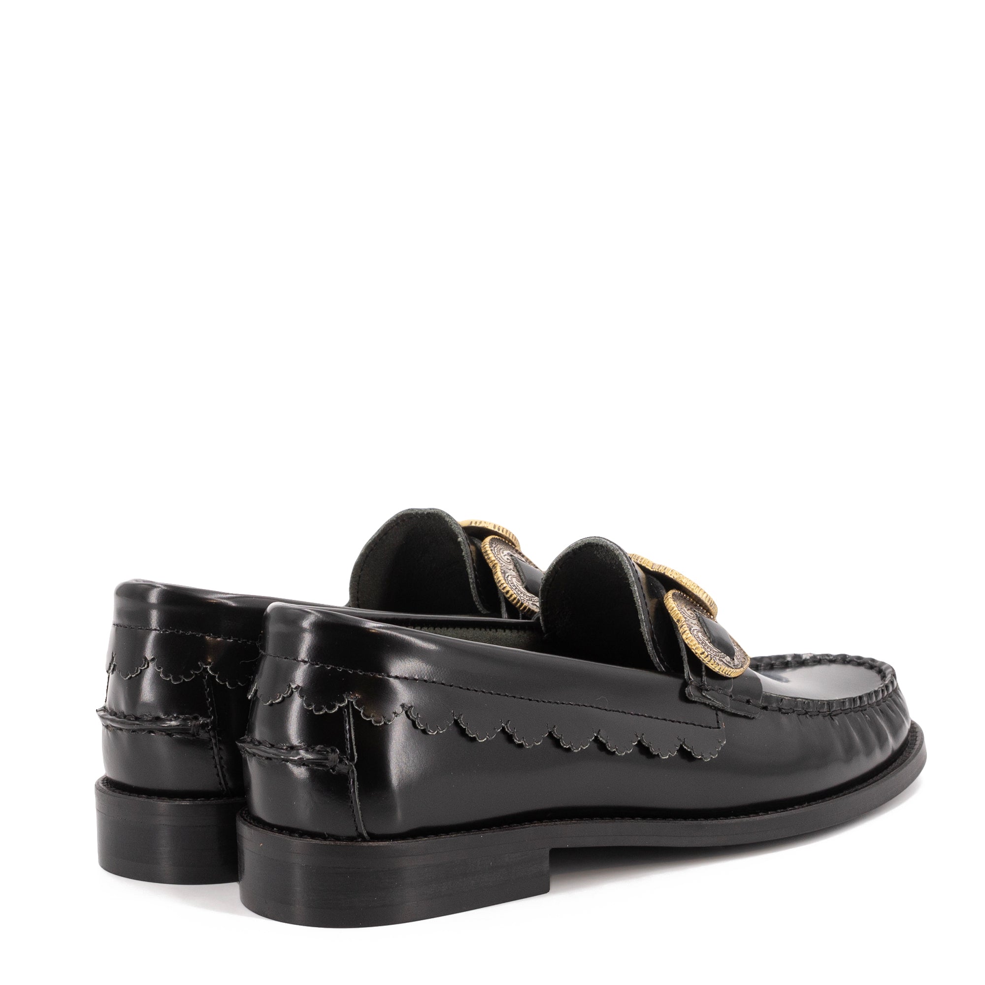 ELIA BLACK LEATHER LOAFERS