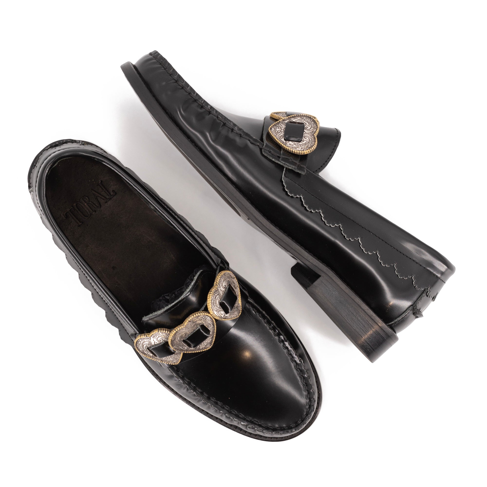 ELIA BLACK LEATHER LOAFERS