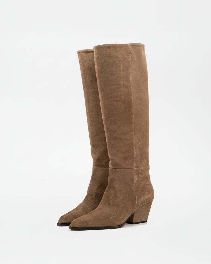 DAKOTA BROWN SUEDE KNEE-HIGH BOOTS