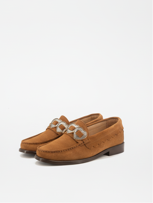 ELIA BROWN SUEDE LOAFERS