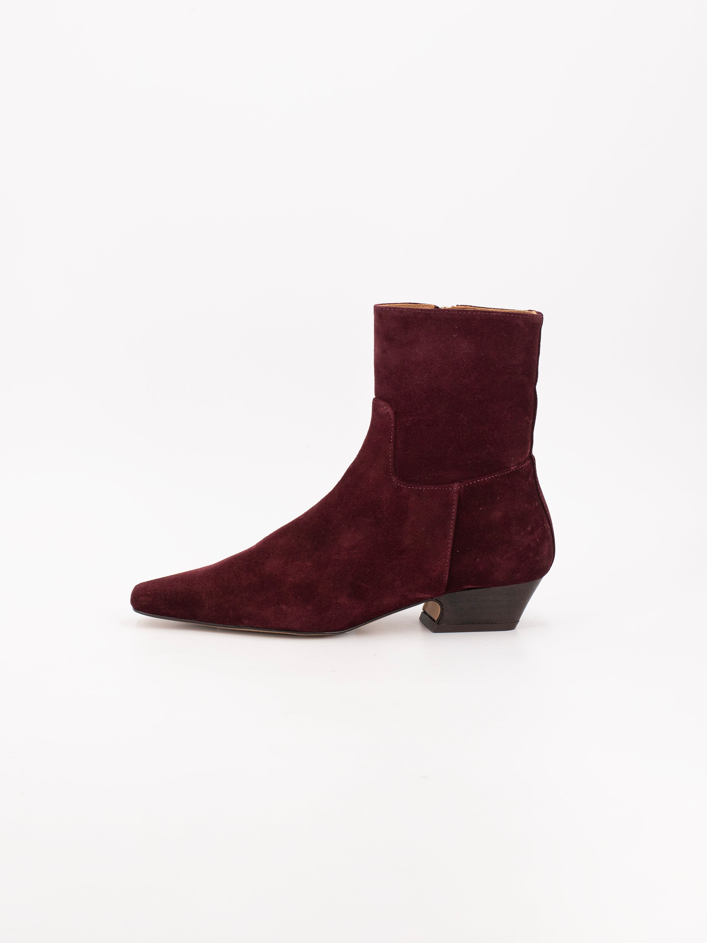 IRENE DARK BURGUNDY SUEDE BOOTIE