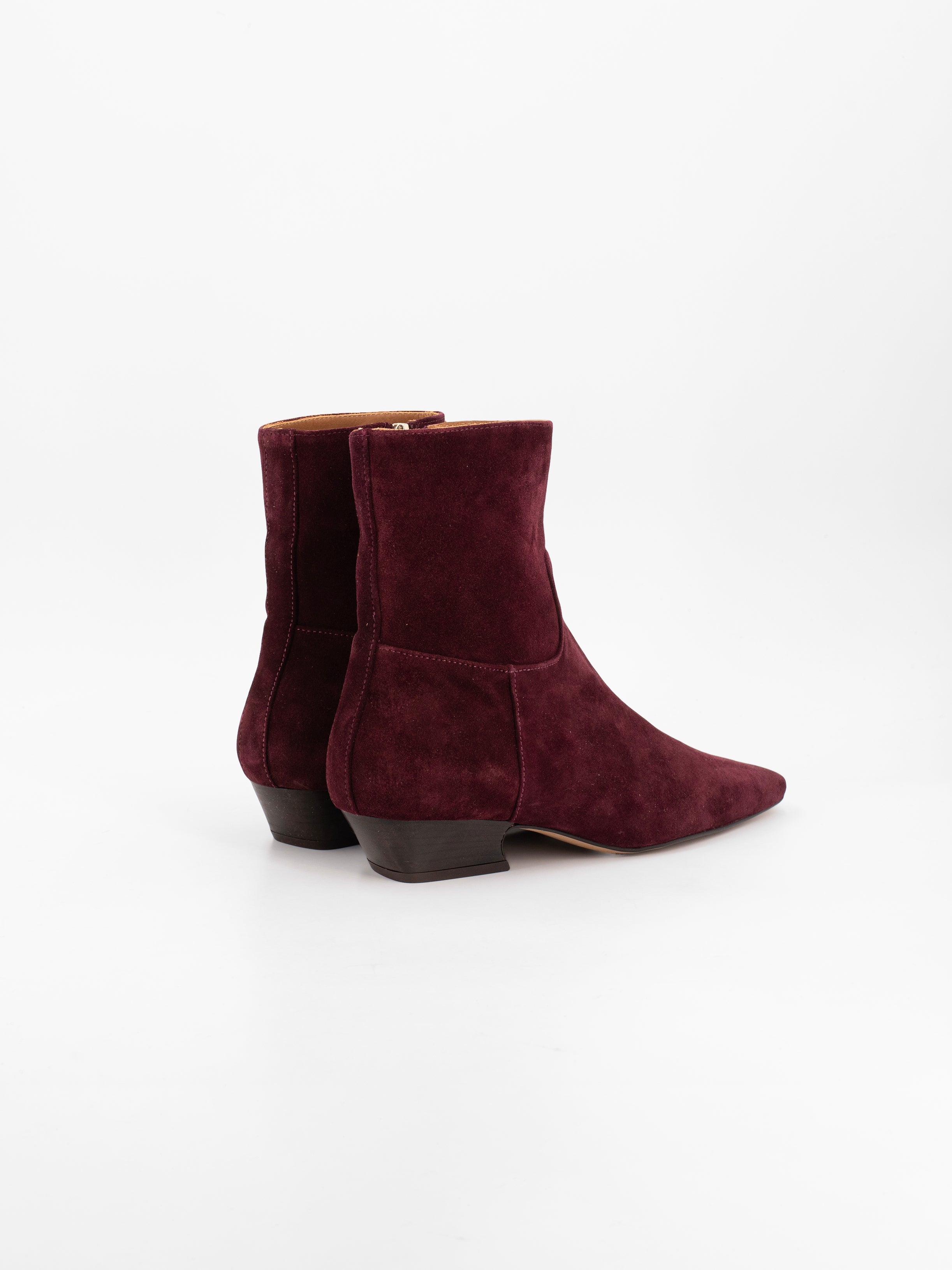 IRENE DARK BURGUNDY SUEDE BOOTIE