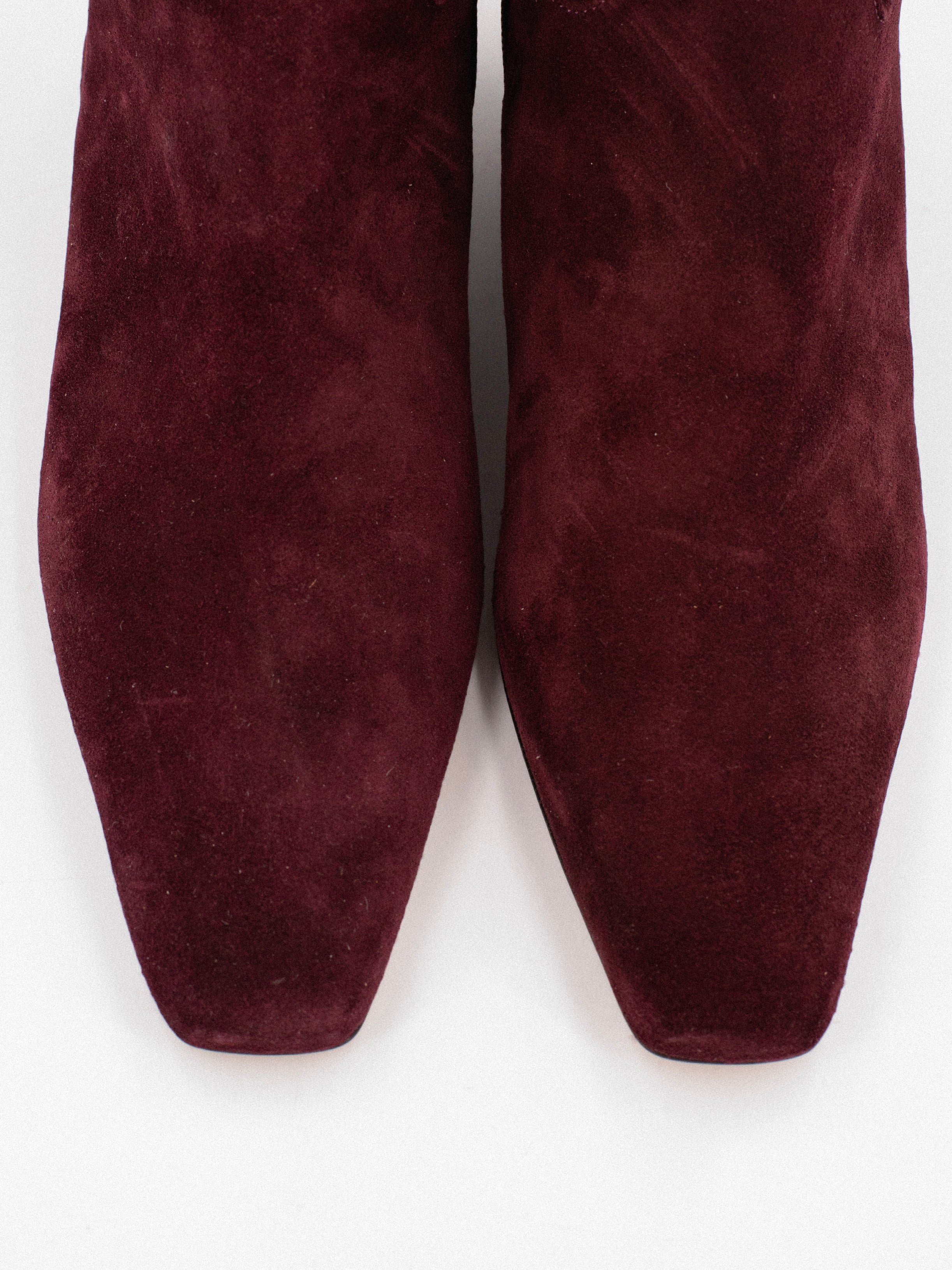 IRENE DARK BURGUNDY SUEDE BOOTIE