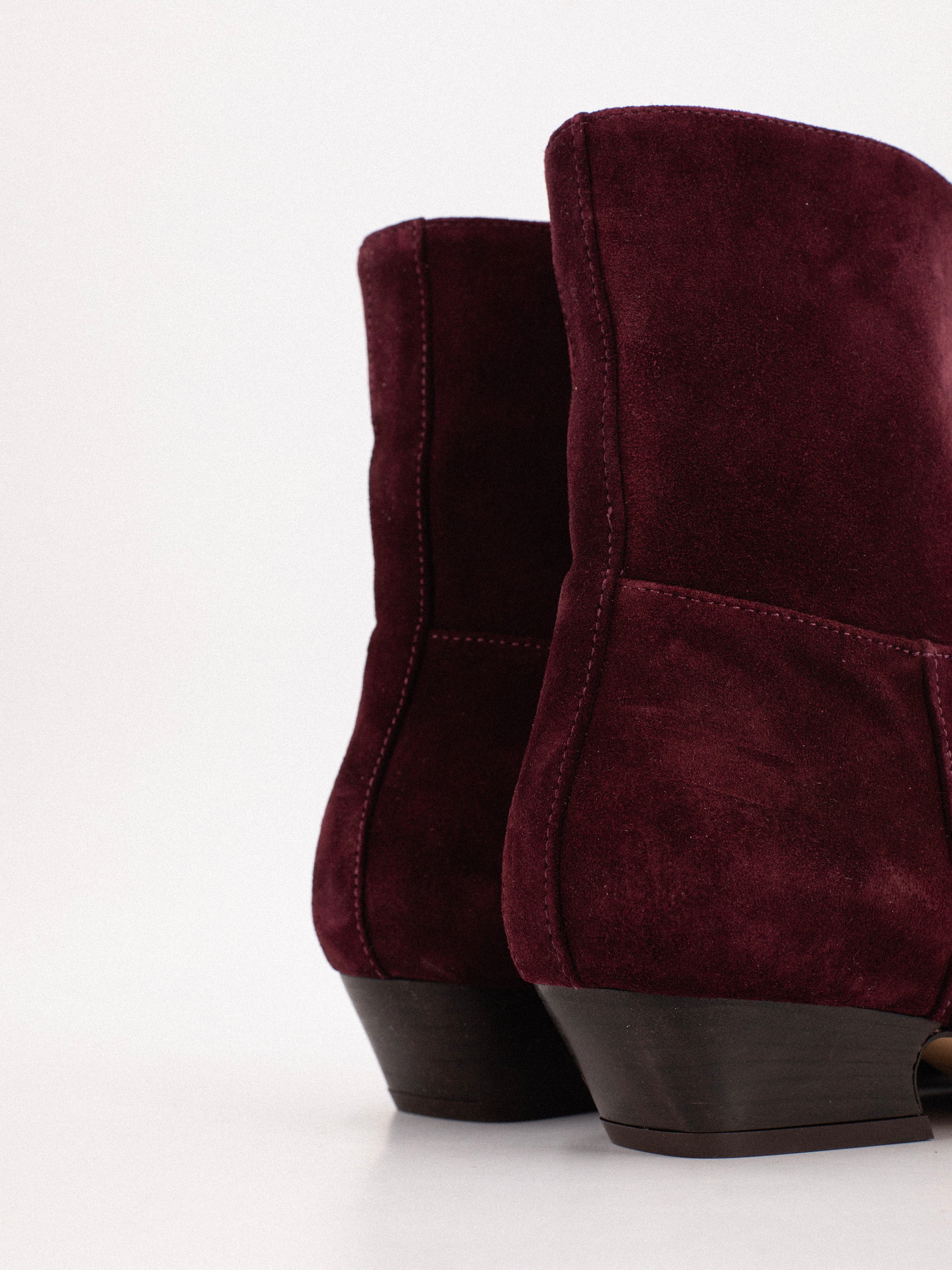 IRENE DARK BURGUNDY SUEDE BOOTIE