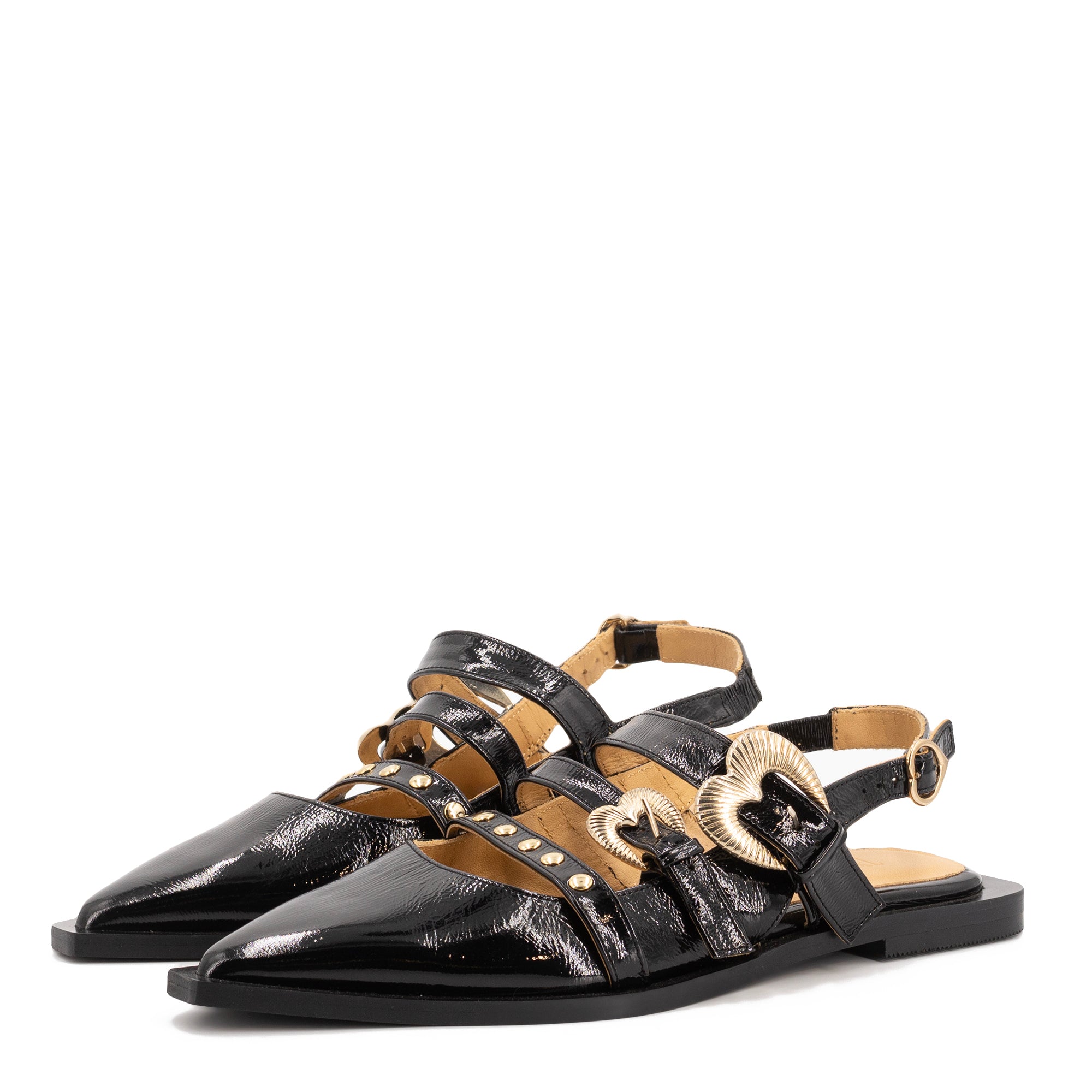 MADISSON BLACK PATENT BALLERINAS