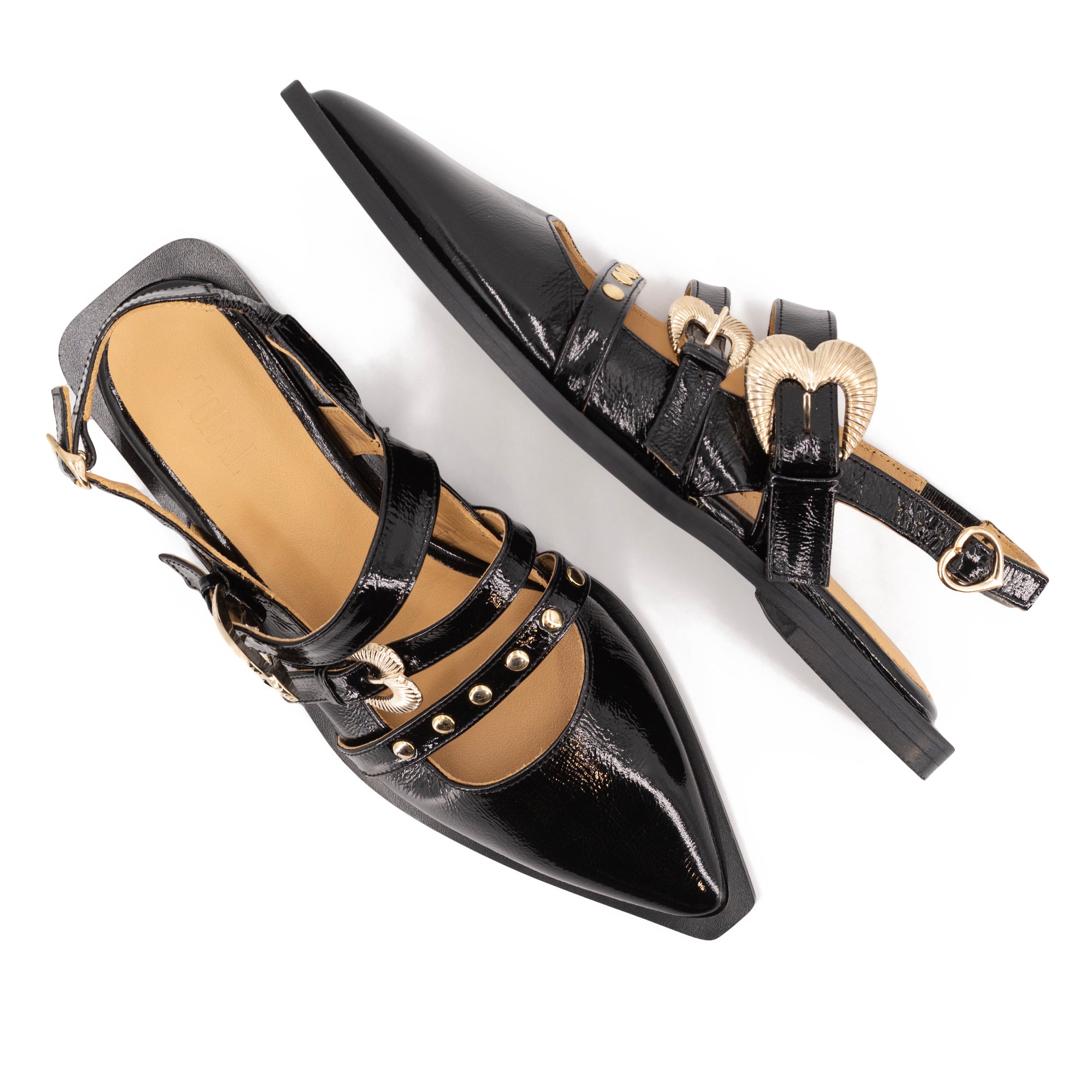 MADISSON BLACK PATENT BALLERINAS