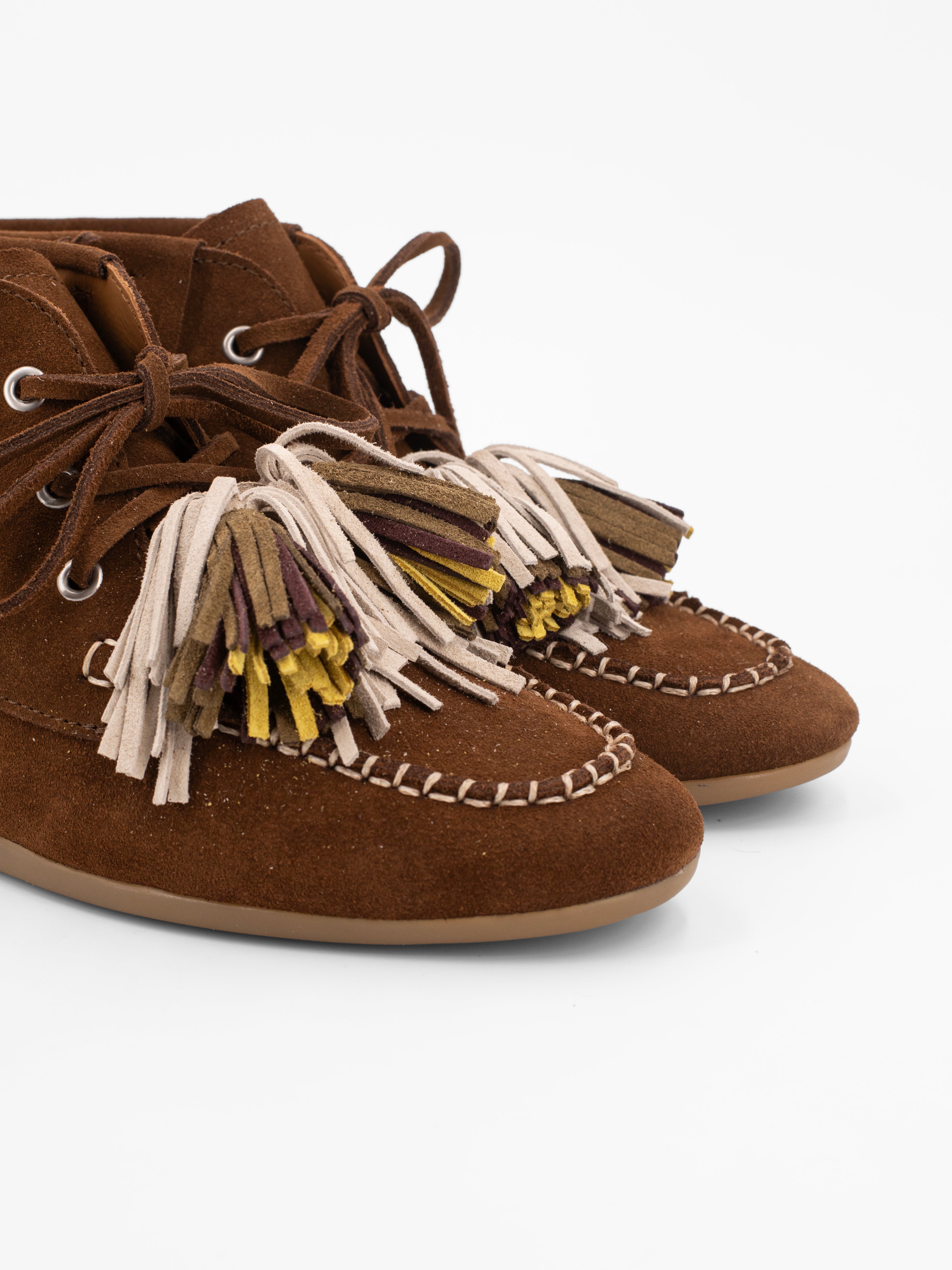 MAUSI FRINGE SUEDE ANKLE MOCCASIN