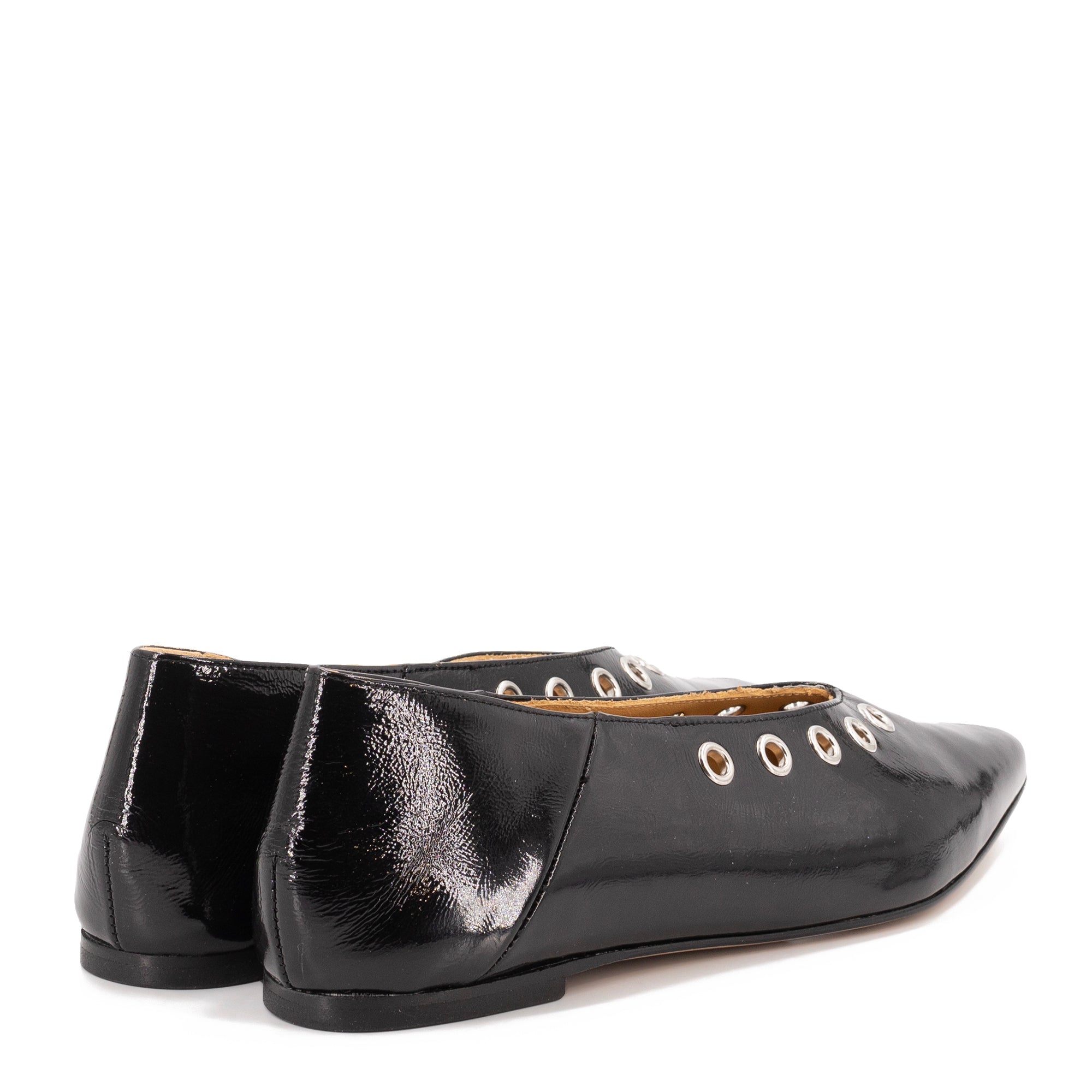 MIRANDA BLACK PATENT BALLERINAS