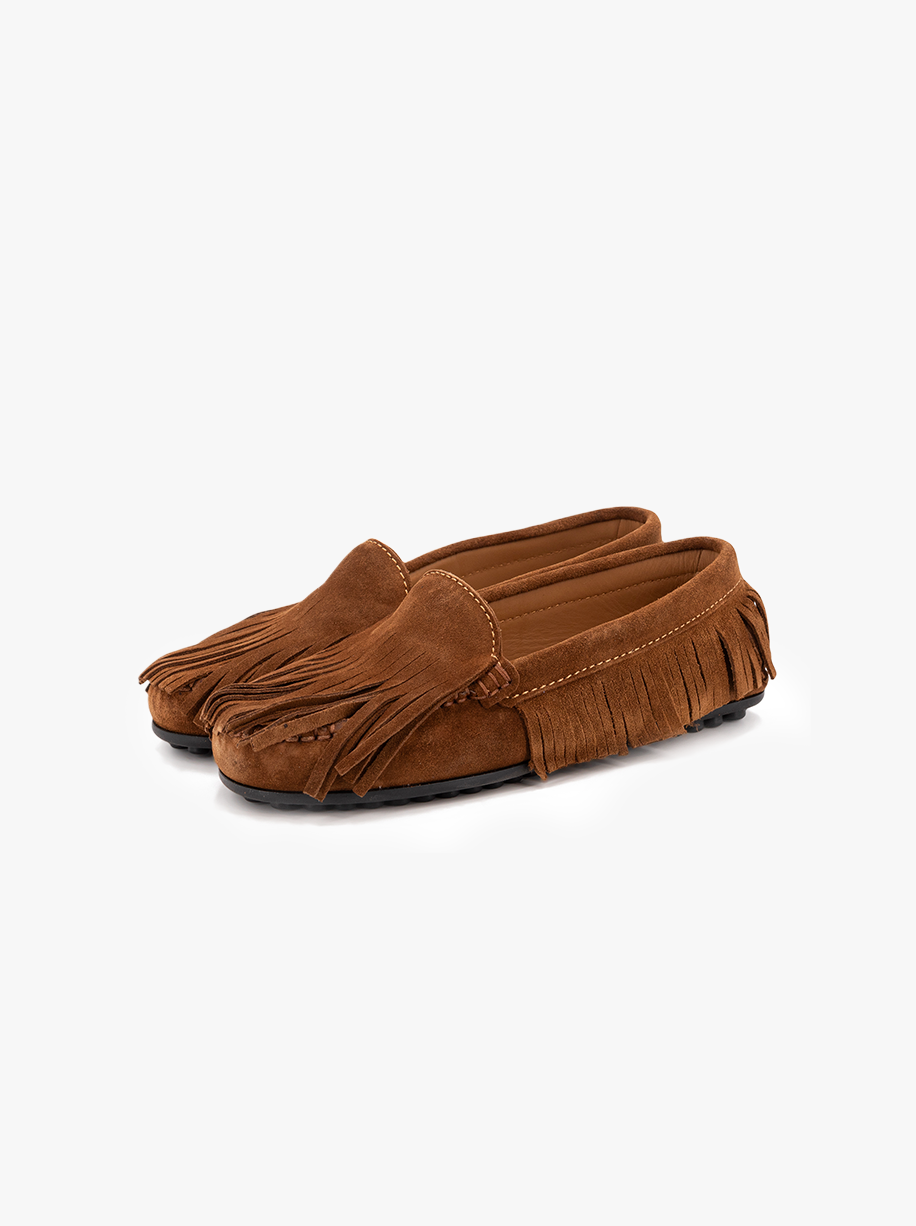OTOE TOBACCO FRINGED LOAFERS