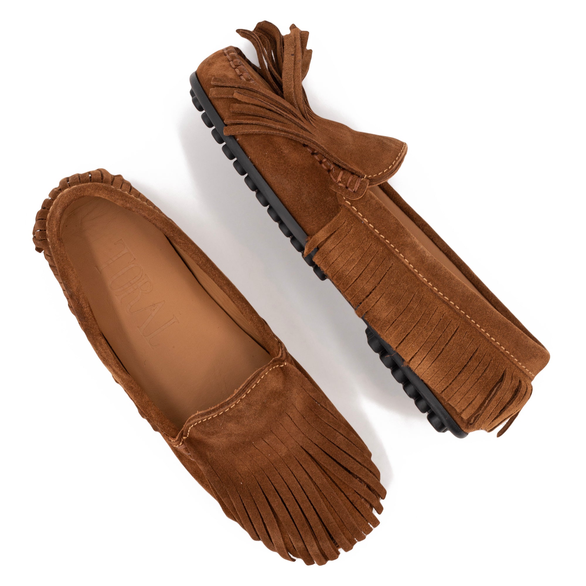 OTOE TOBACCO FRINGED LOAFERS