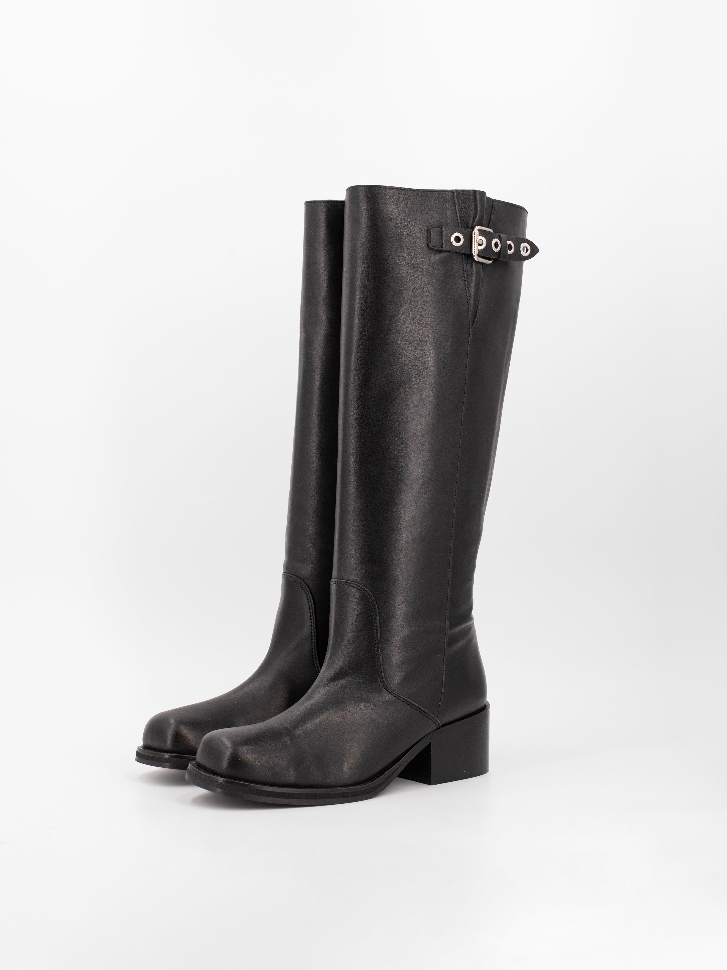 RONNIE BLACK BIKER BOOTS