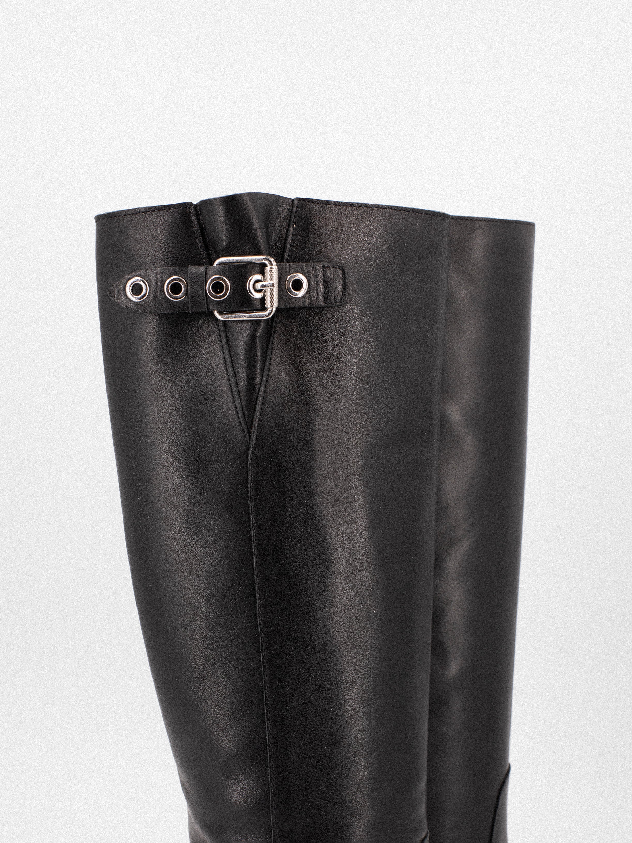 RONNIE BLACK BIKER BOOTS