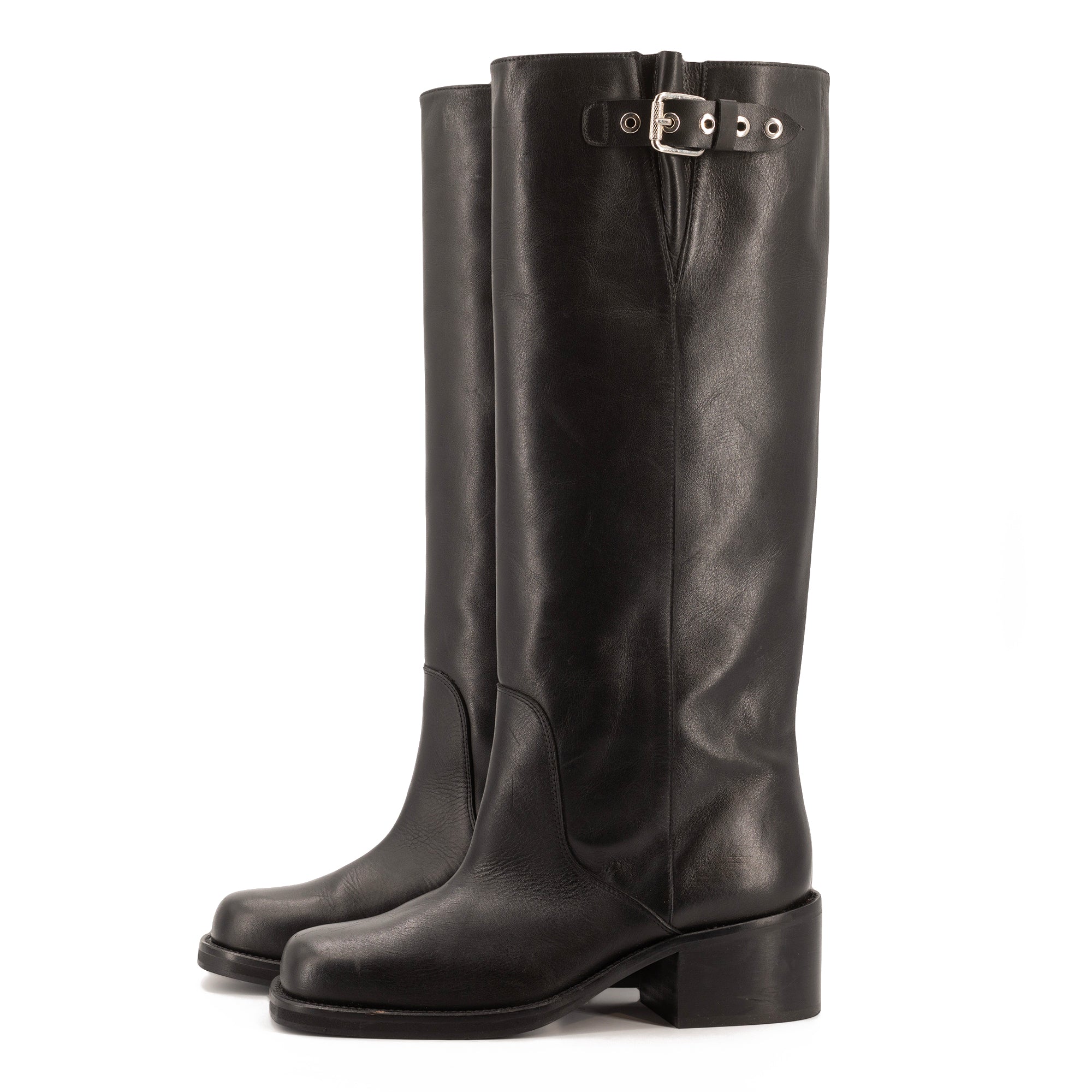 RONNIE BLACK BIKER BOOTS