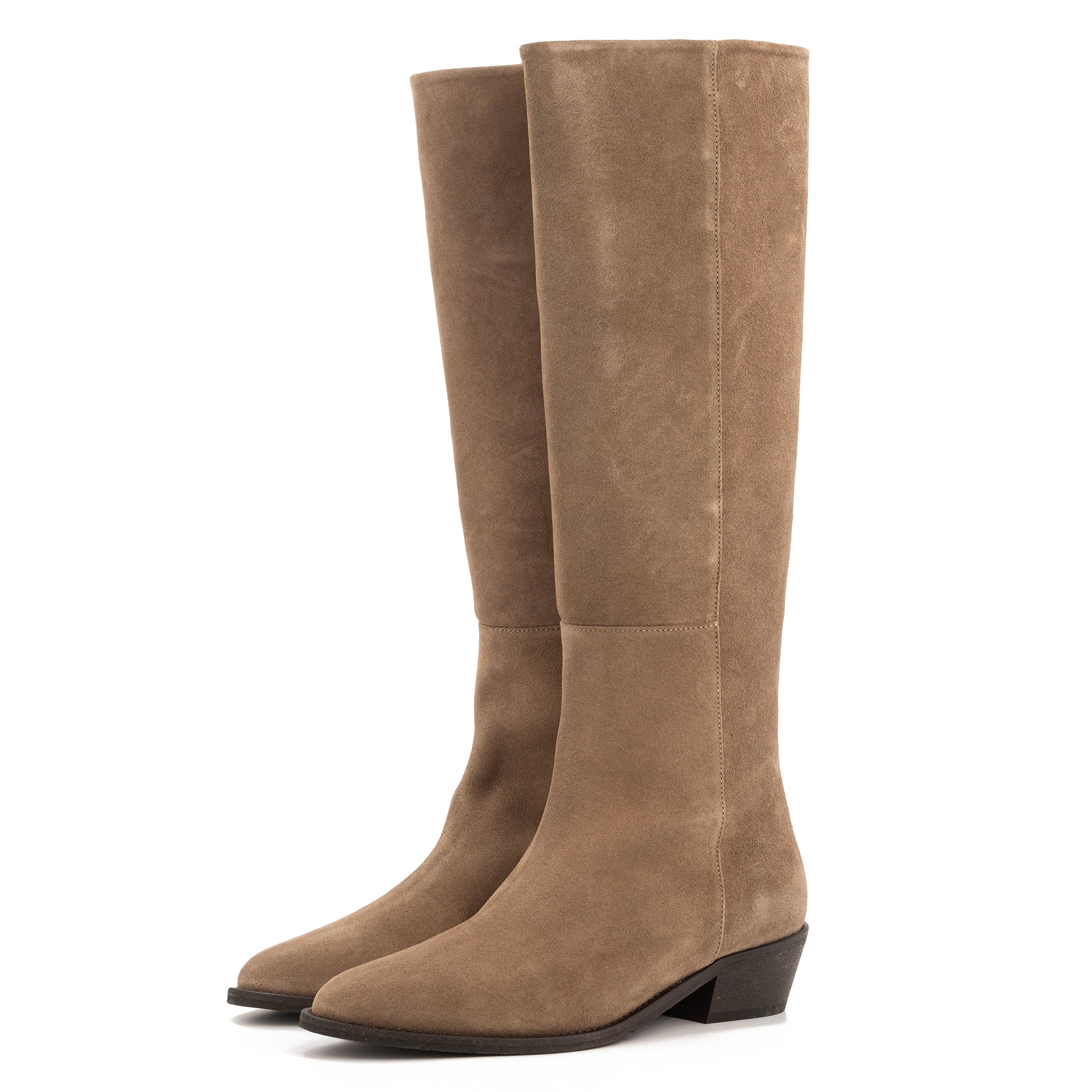 TORAL SAND LEATHER KNEE-HIGH BOOTS