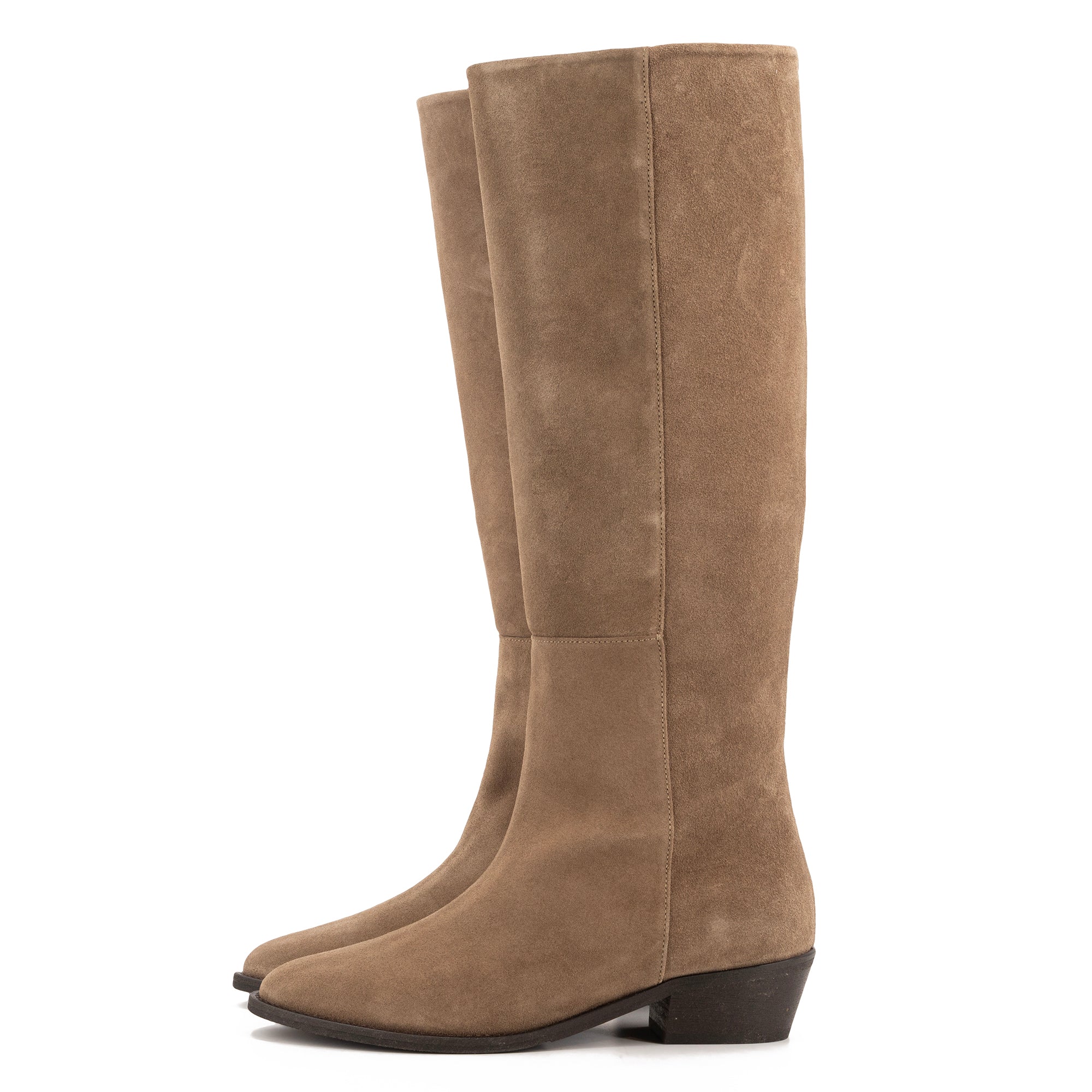 TORAL SAND LEATHER KNEE-HIGH BOOTS