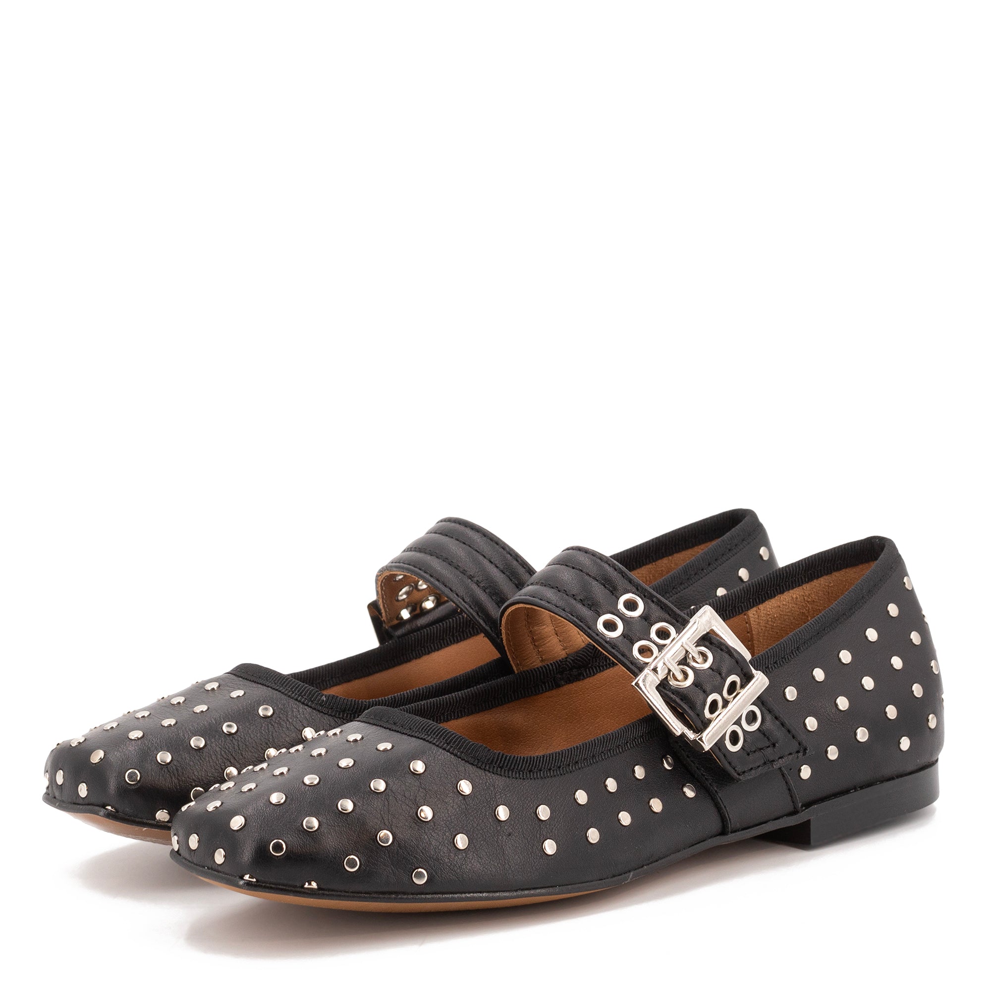 ASTRID  ROCK BLACK BALLERINAS