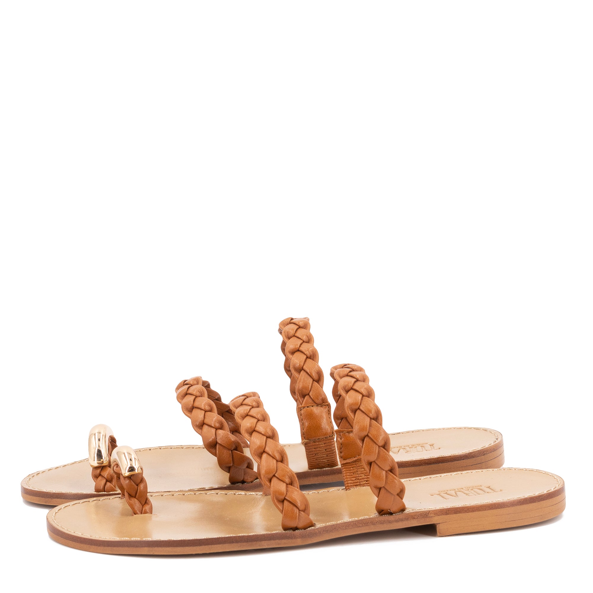 CRETA BRAIDED LEATHER SANDALS