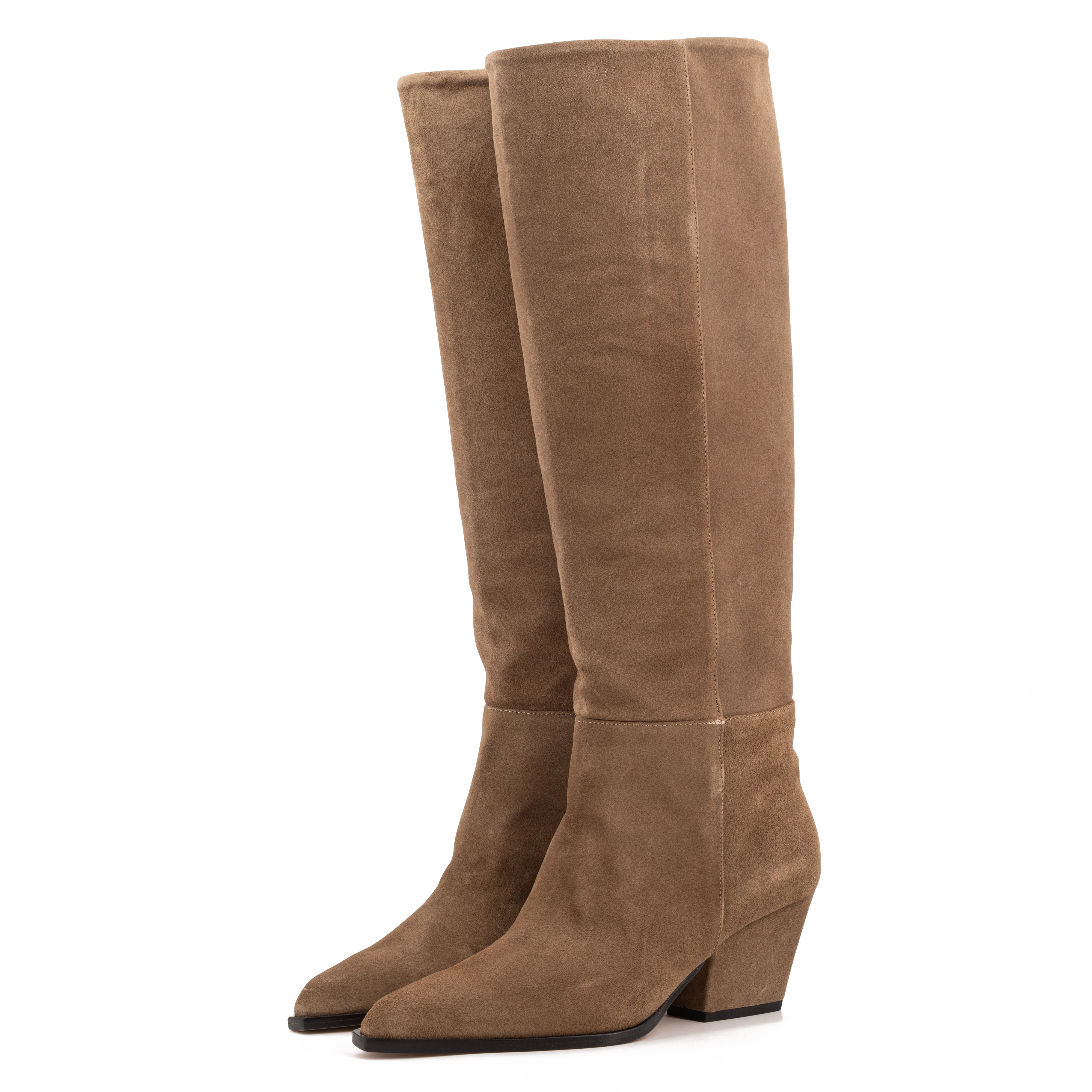 DAKOTA BROWN SUEDE KNEE-HIGH BOOTS