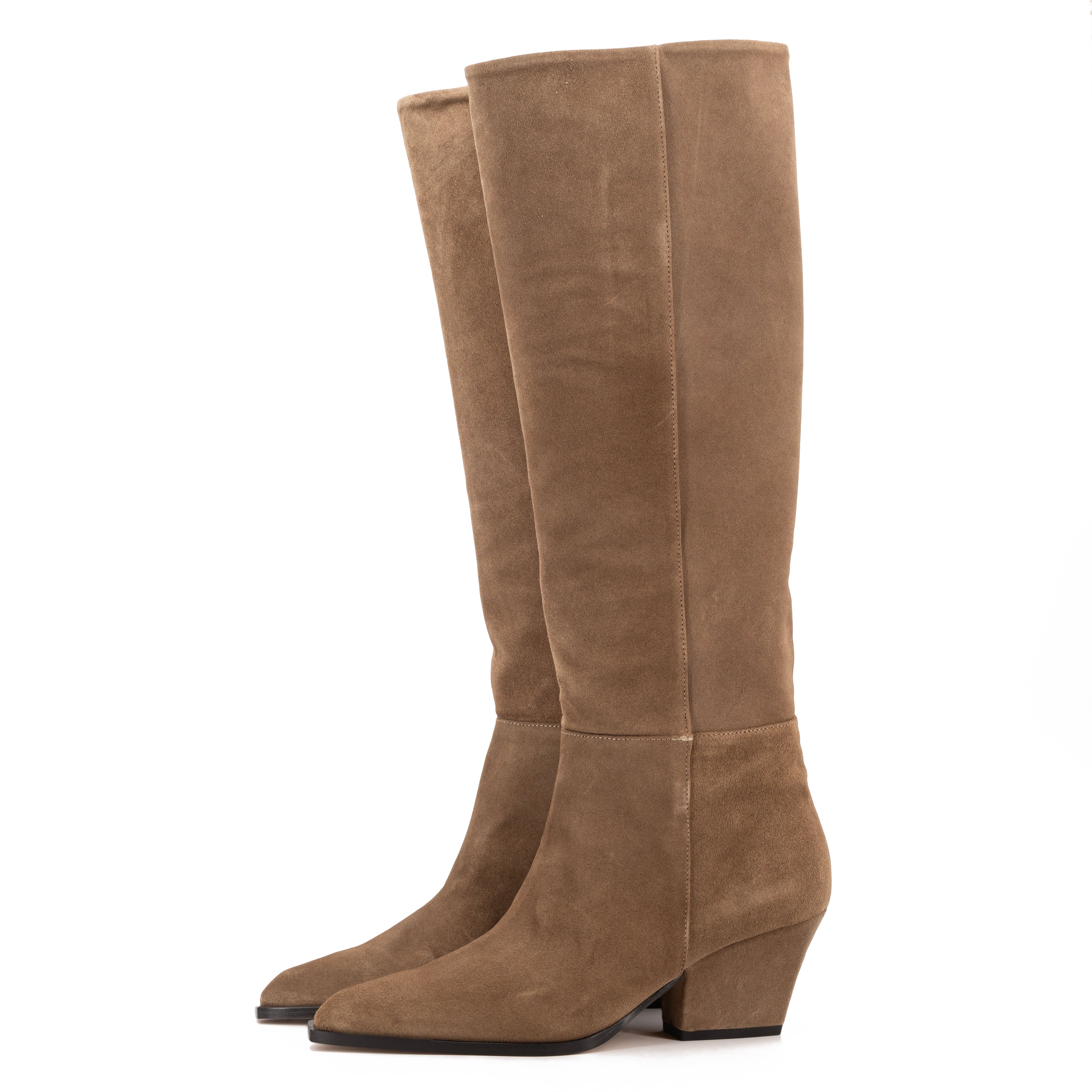 DAKOTA BROWN SUEDE KNEE-HIGH BOOTS