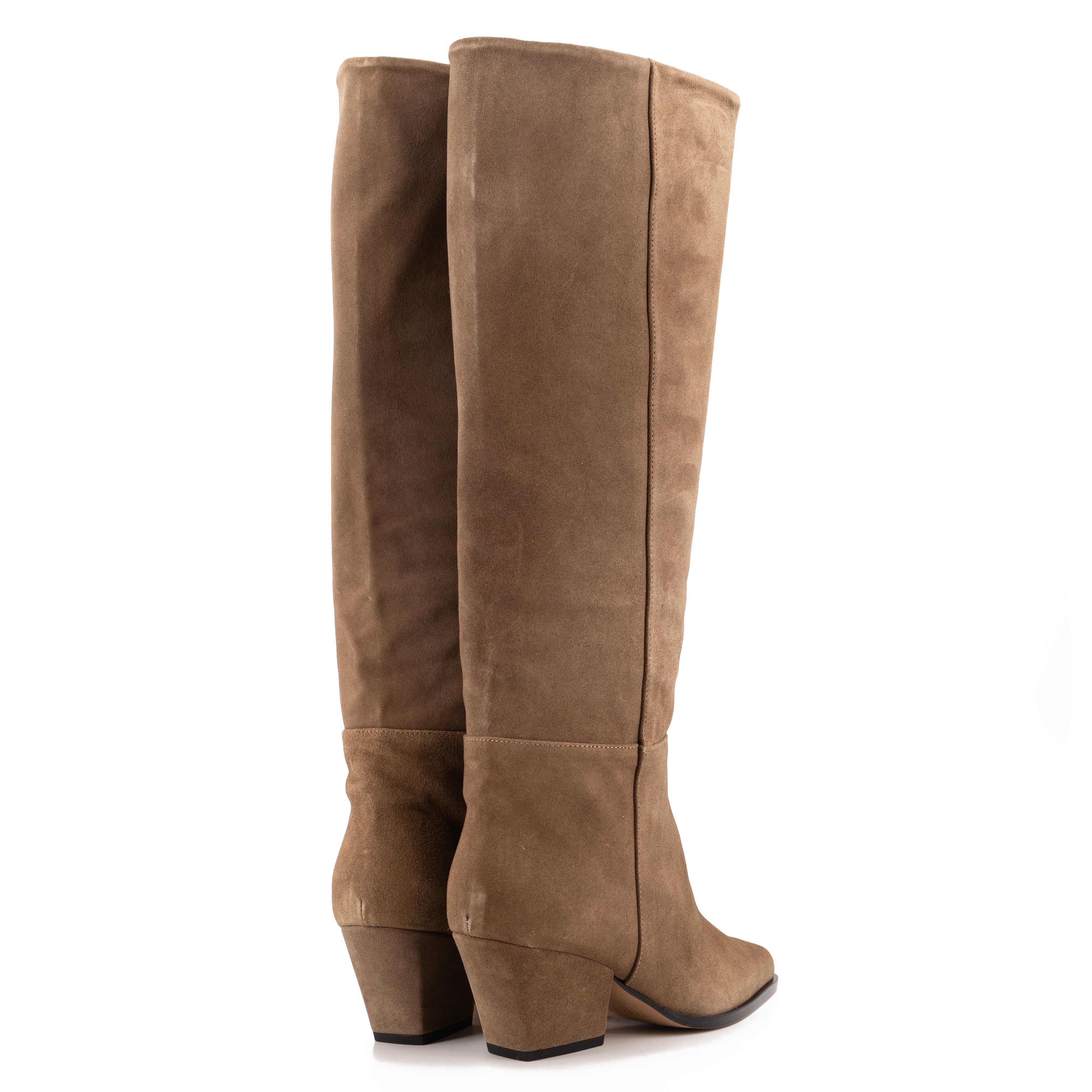 DAKOTA BROWN SUEDE KNEE-HIGH BOOTS