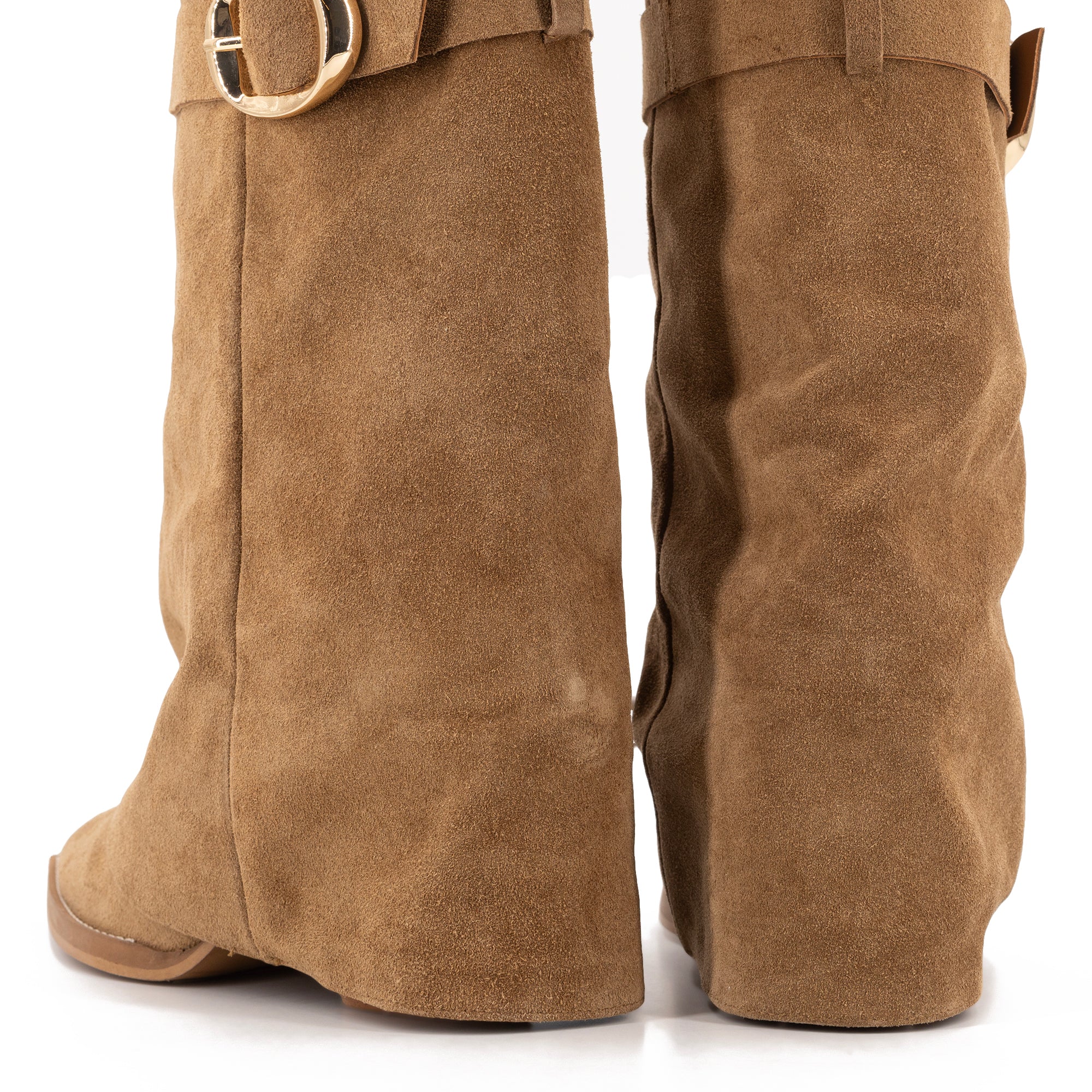 FOLK TAN SUEDE BUCKLE BOOTS