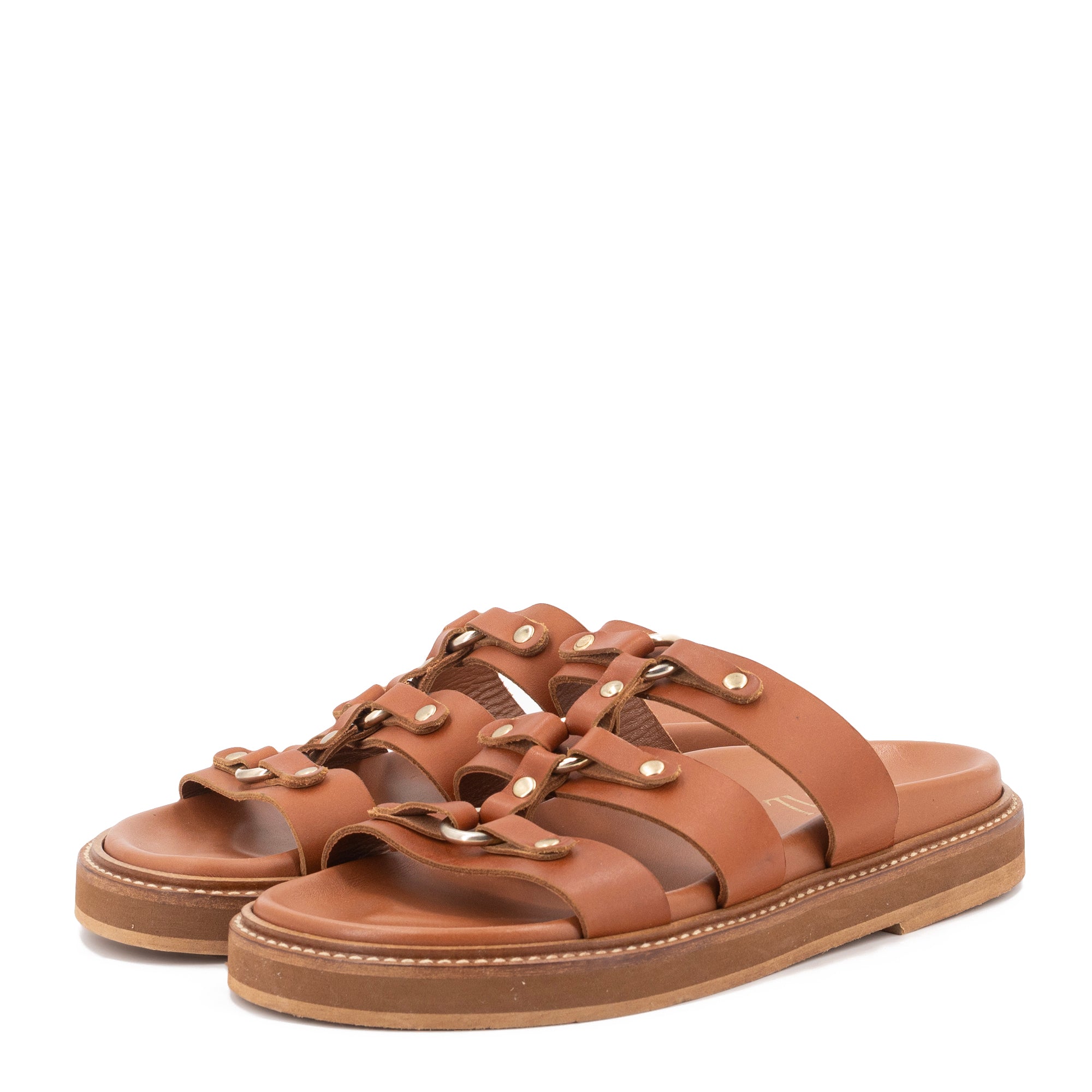 JULIETA TAN LEATHER SANDALS