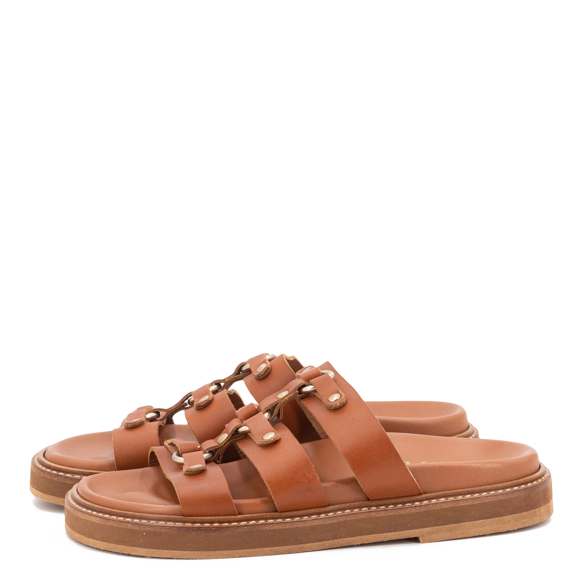 JULIETA TAN LEATHER SANDALS