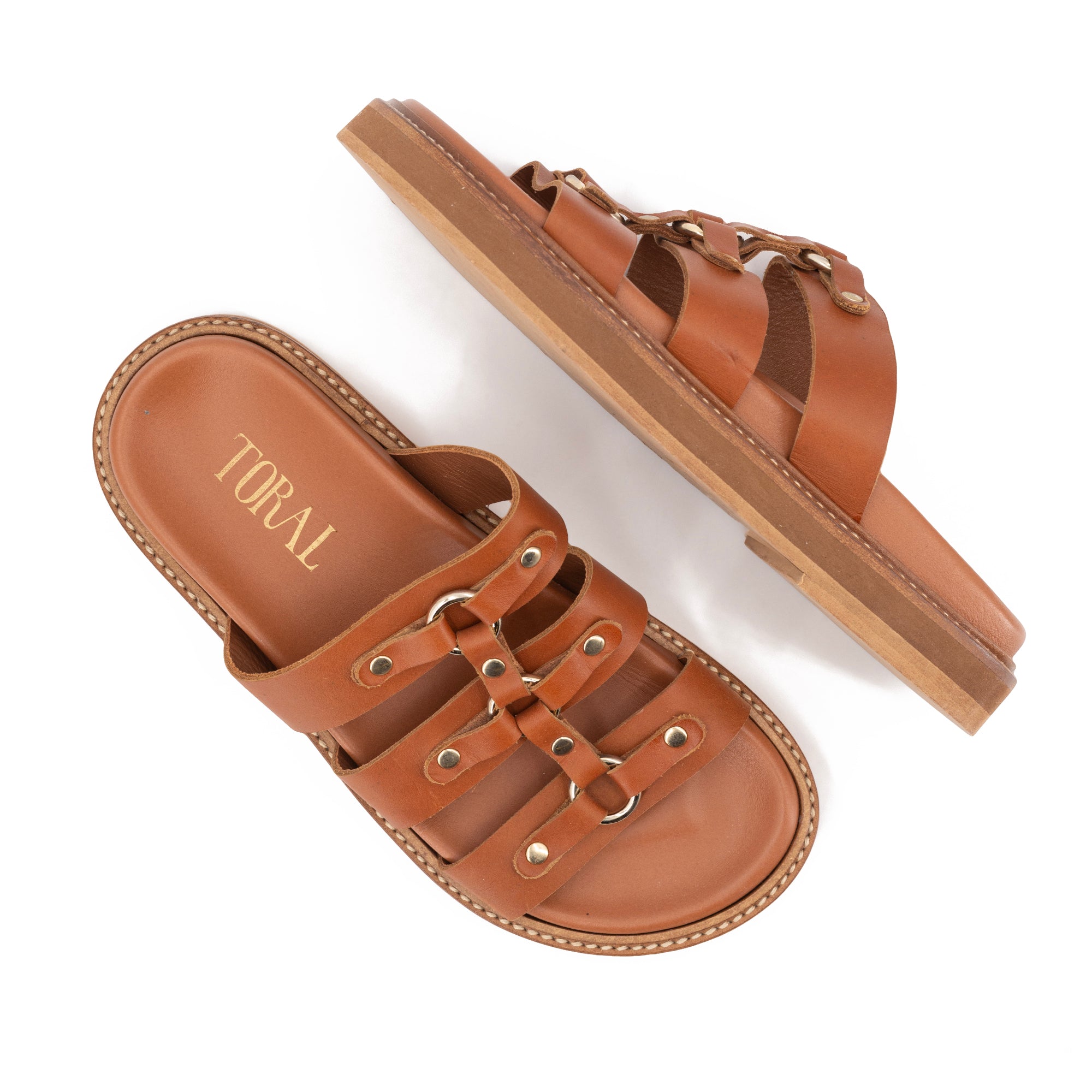 JULIETA TAN LEATHER SANDALS