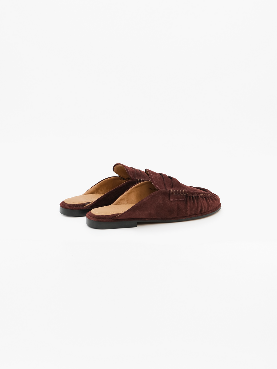 KHALO BURGUNDY SUEDE MULE – Toral