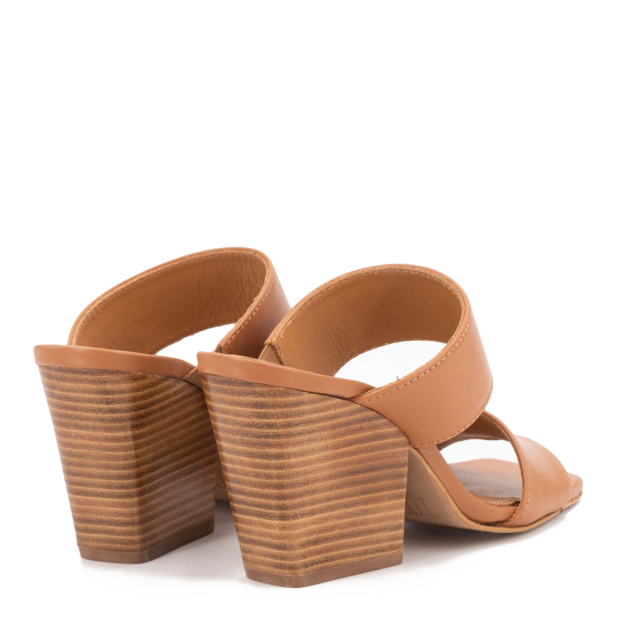 LISETTE TAN LEATHER MULES