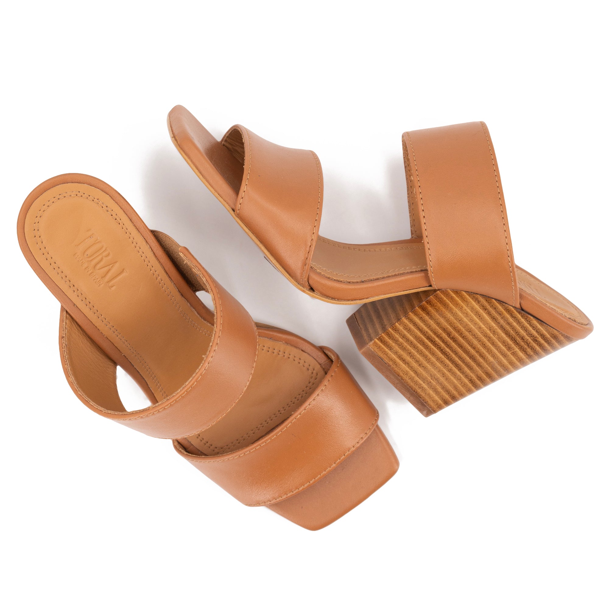 LISETTE TAN LEATHER MULES