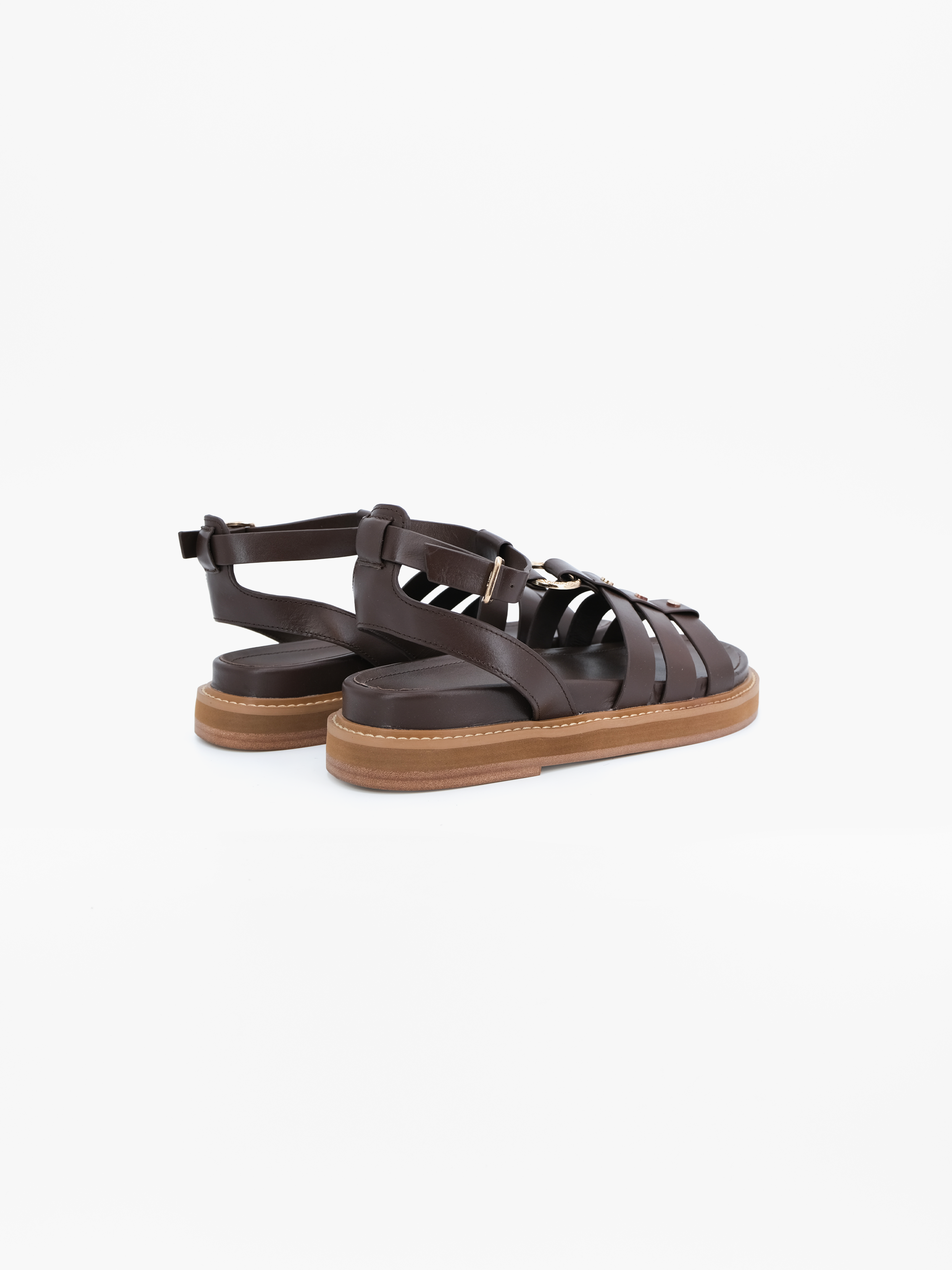 NAXOS DARK BROWN LEATHER SANDAL – Toral