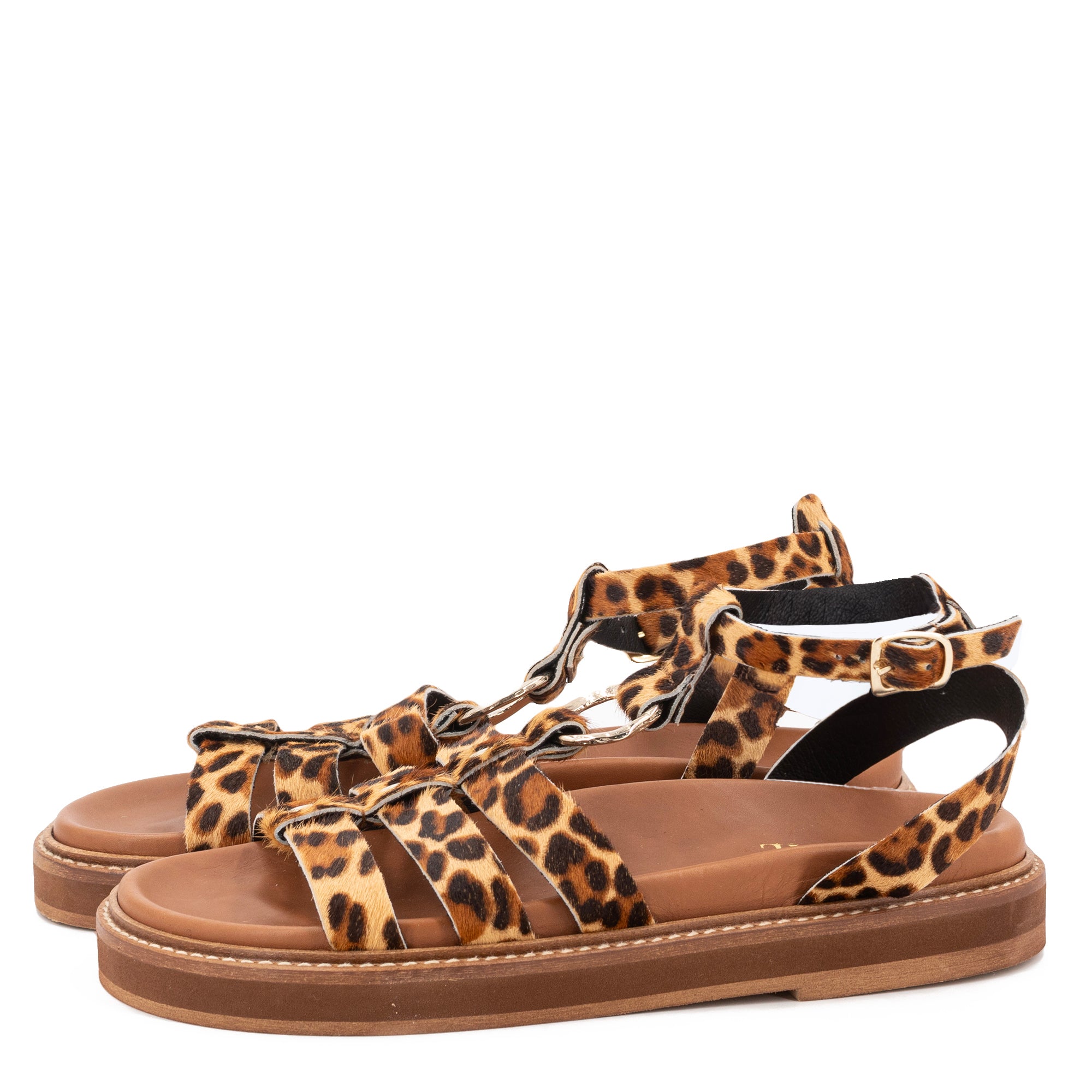 NAXOS LEOPARD PRINT SANDALS