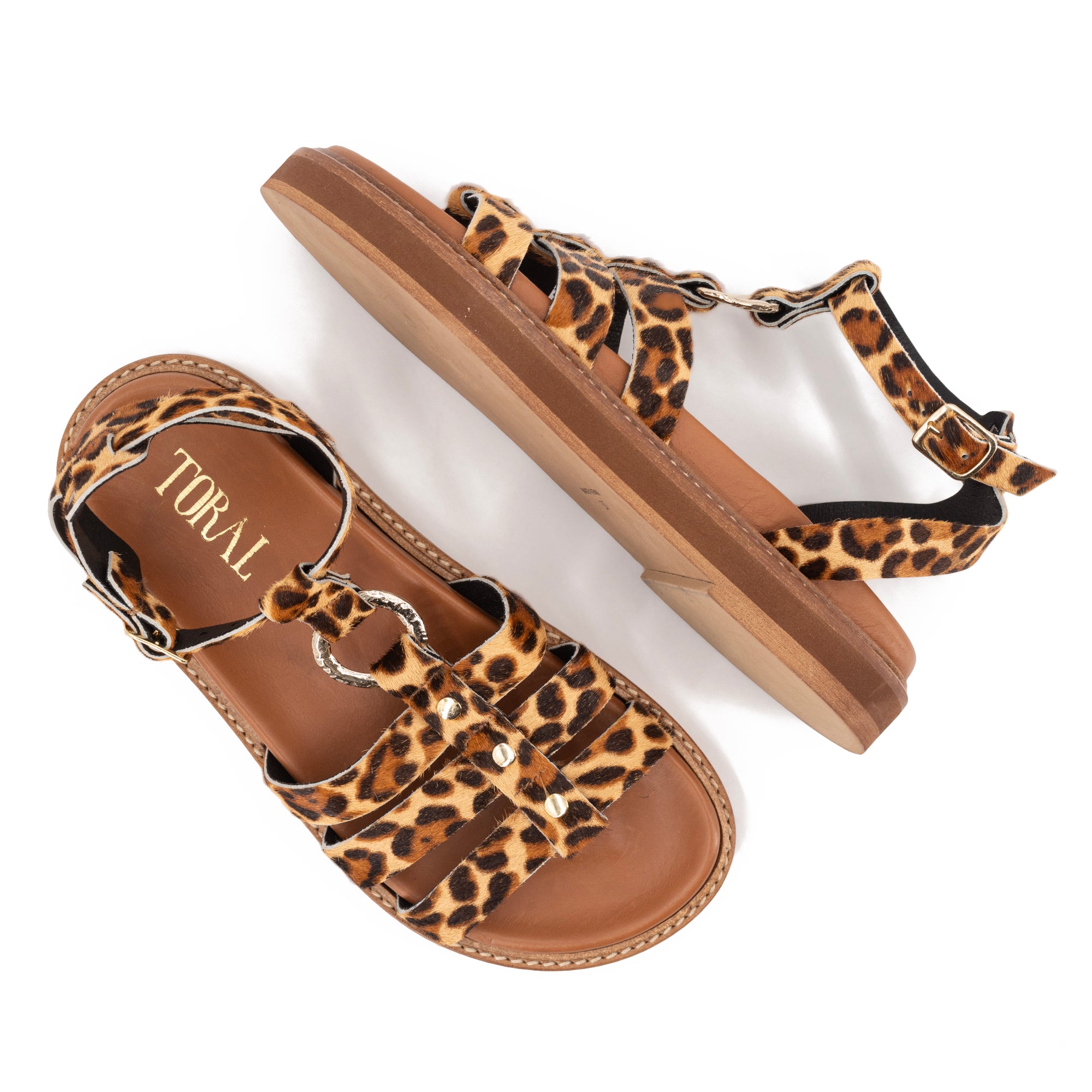 NAXOS LEOPARD PRINT SANDALS