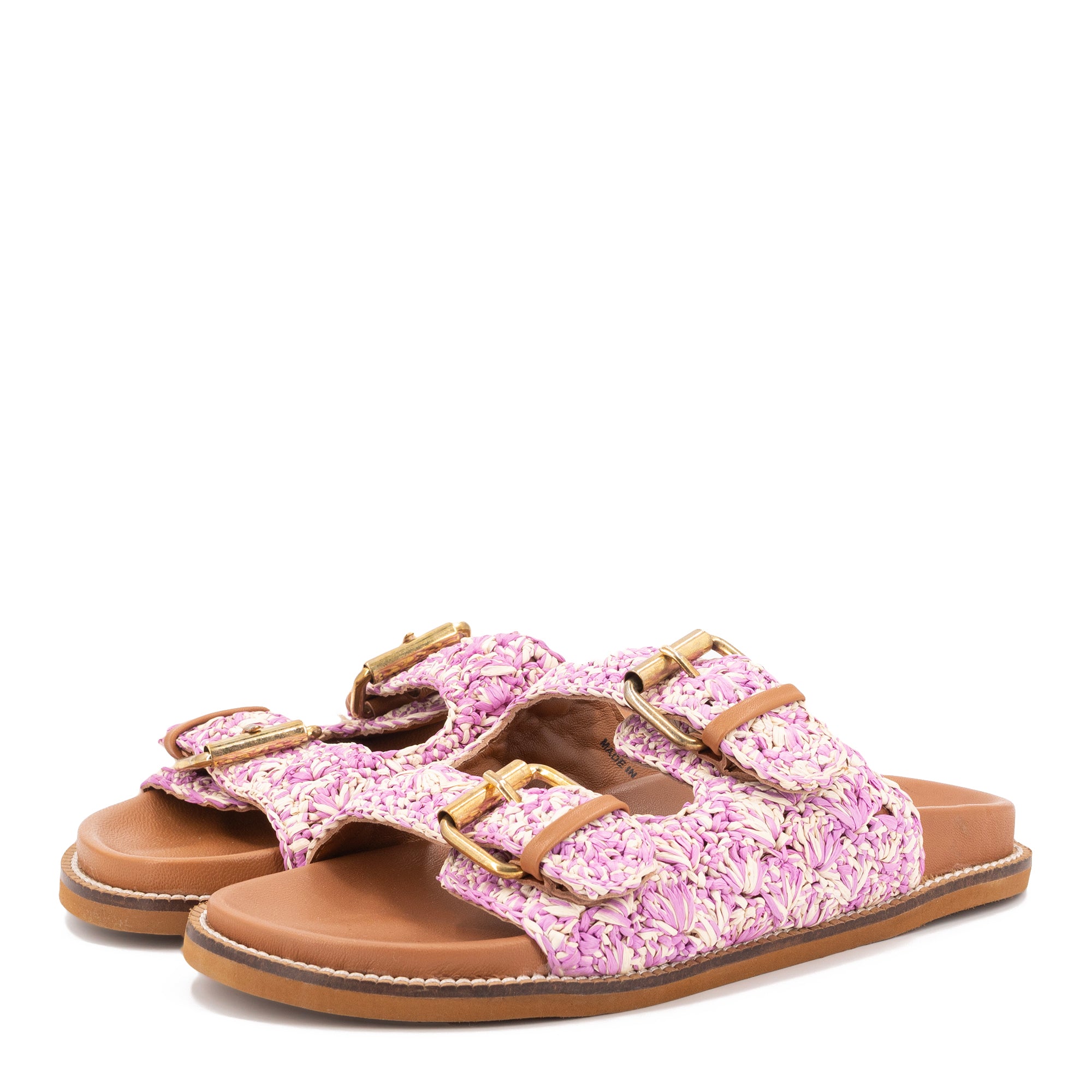 NUKU RAFFIA BUCKLE SANDALS