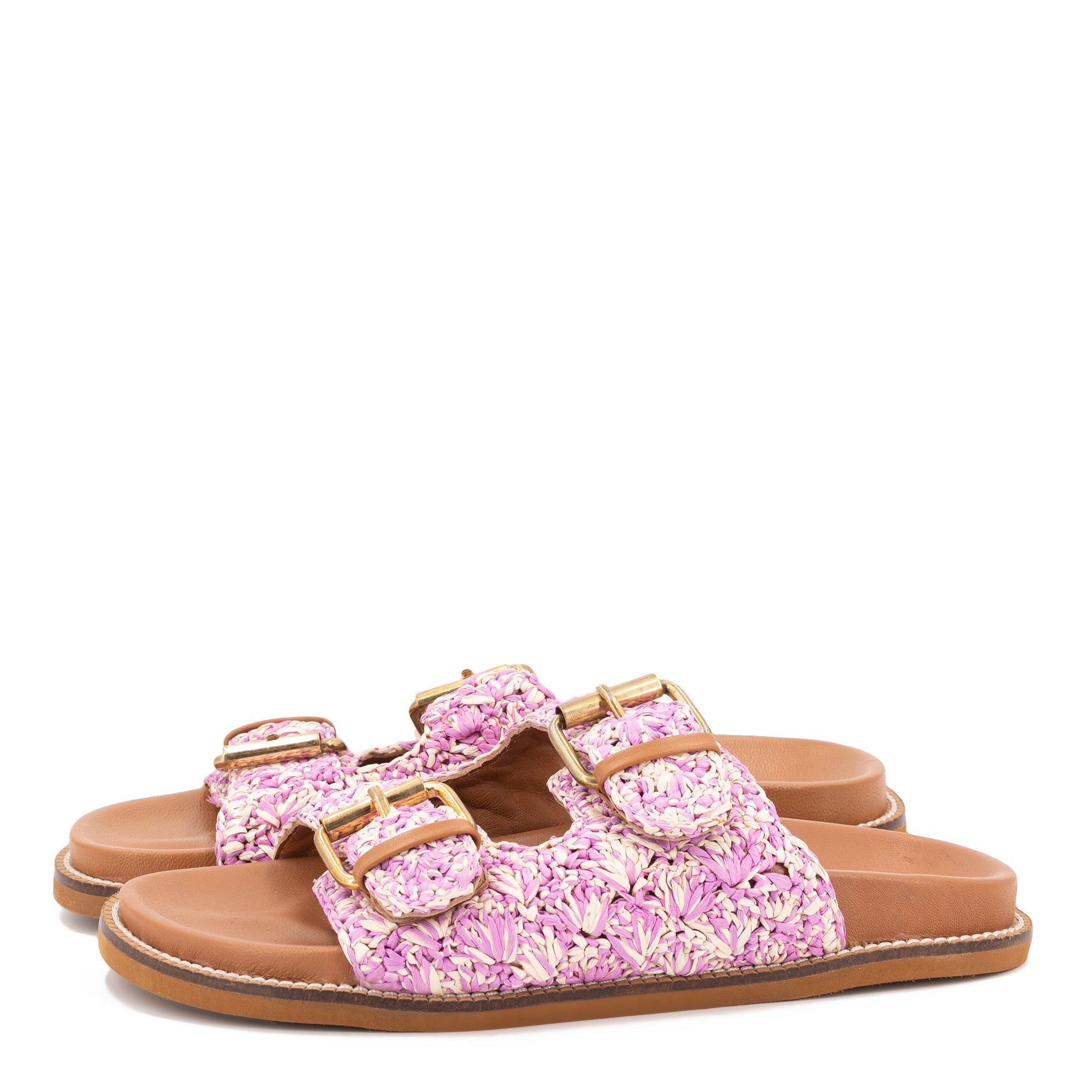 NUKU RAFFIA BUCKLE SANDALS